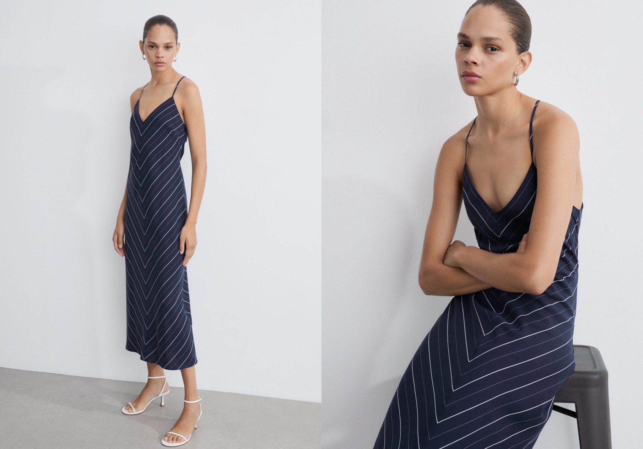 Striped lyocell dress - Panoramic plane
