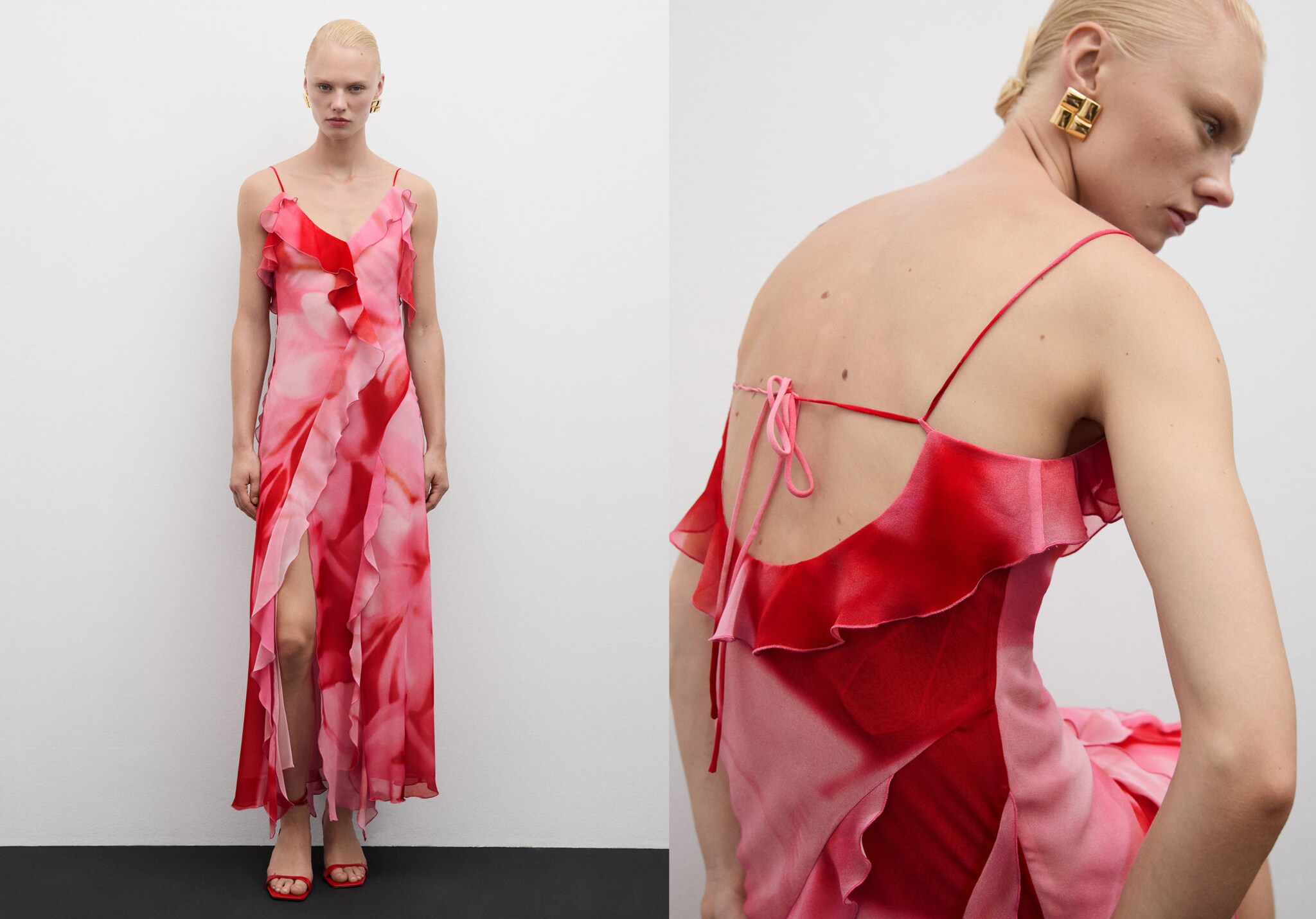 Ruffles slit dress - Panoramic plane