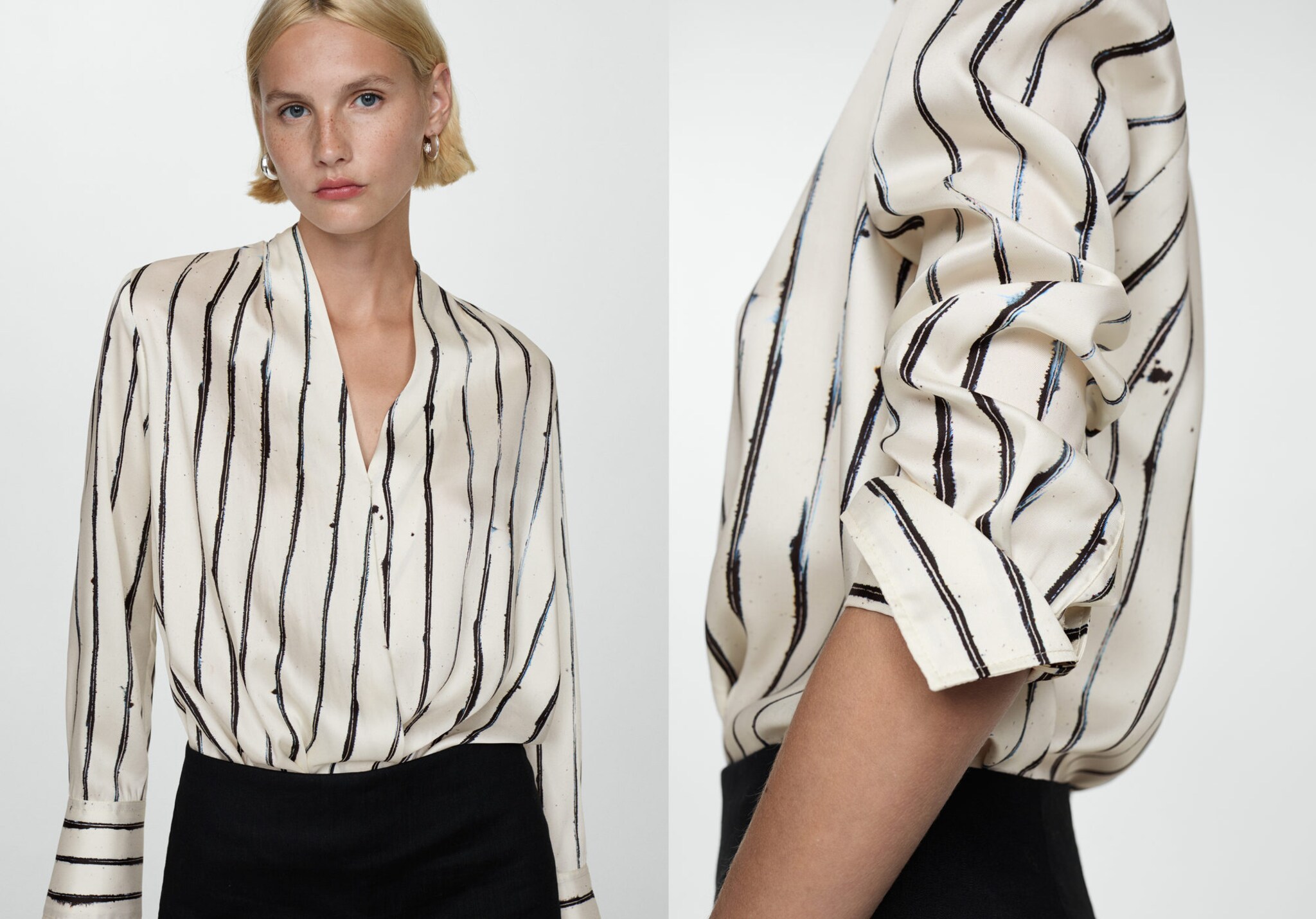 Blusa cruzada rayas - Plano panorámico