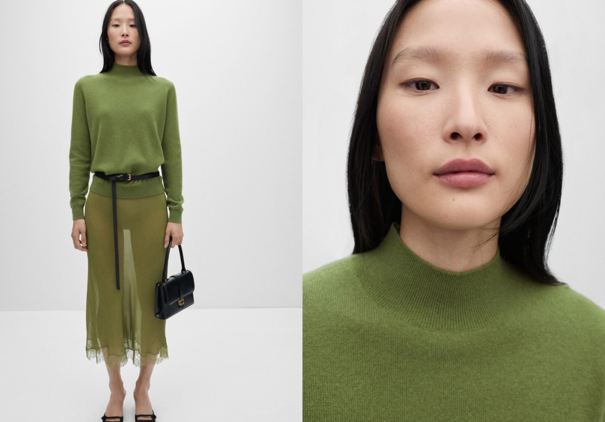 Jersey 100% cashmere cuello perkins - Plano panorámico