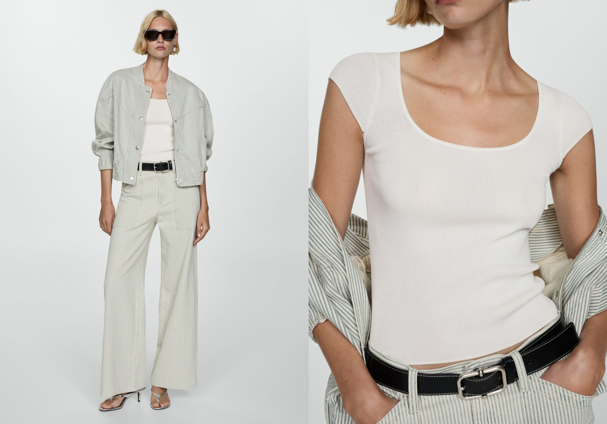 Fine ribbed knit top - Panoramic plane