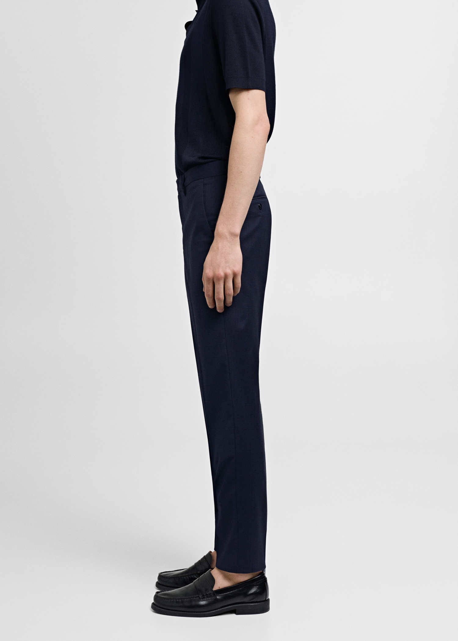 Stretch-fabric slim-fit suit trousers - Details of the article 2