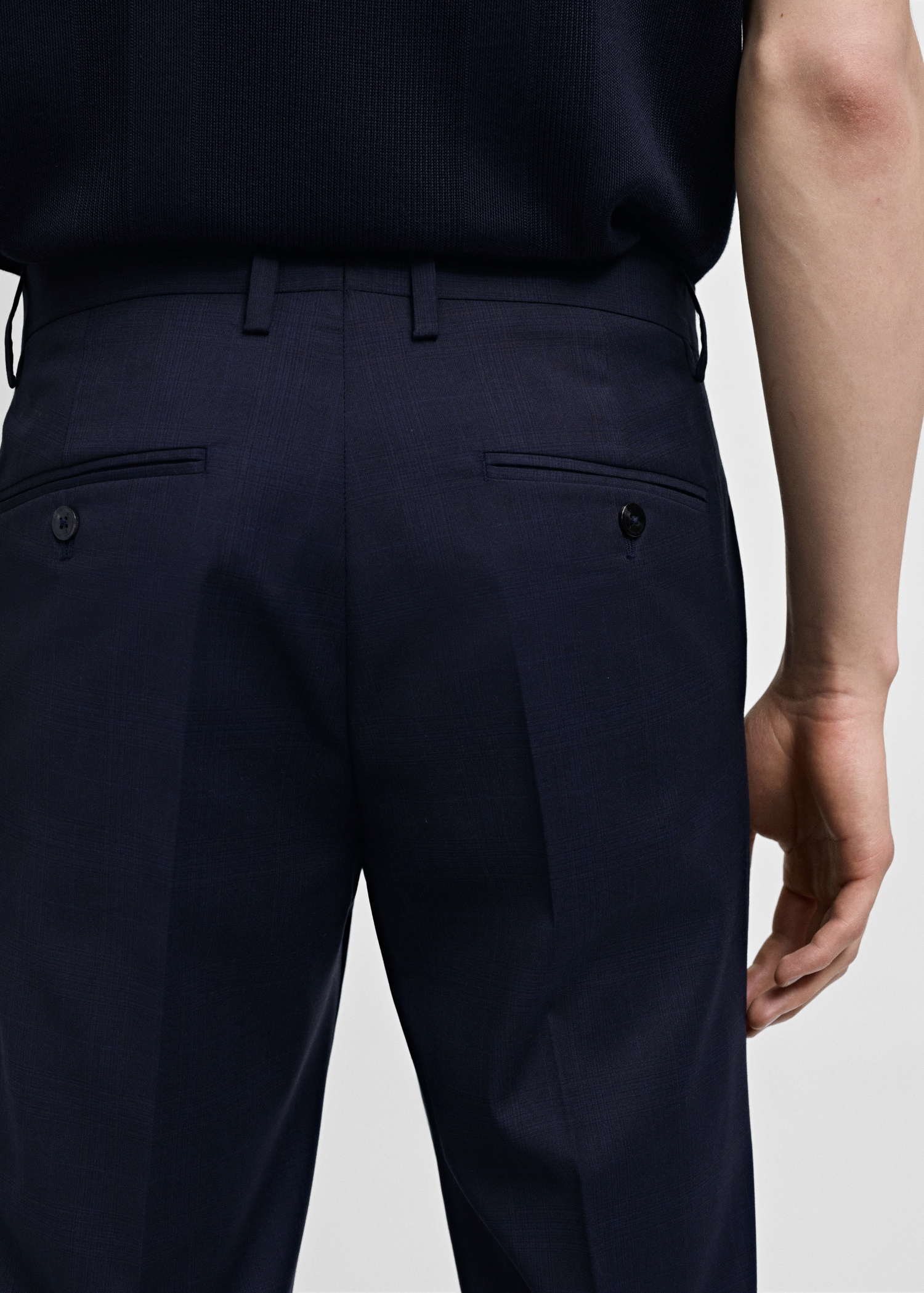 Stretch-fabric slim-fit suit trousers - Details of the article 4