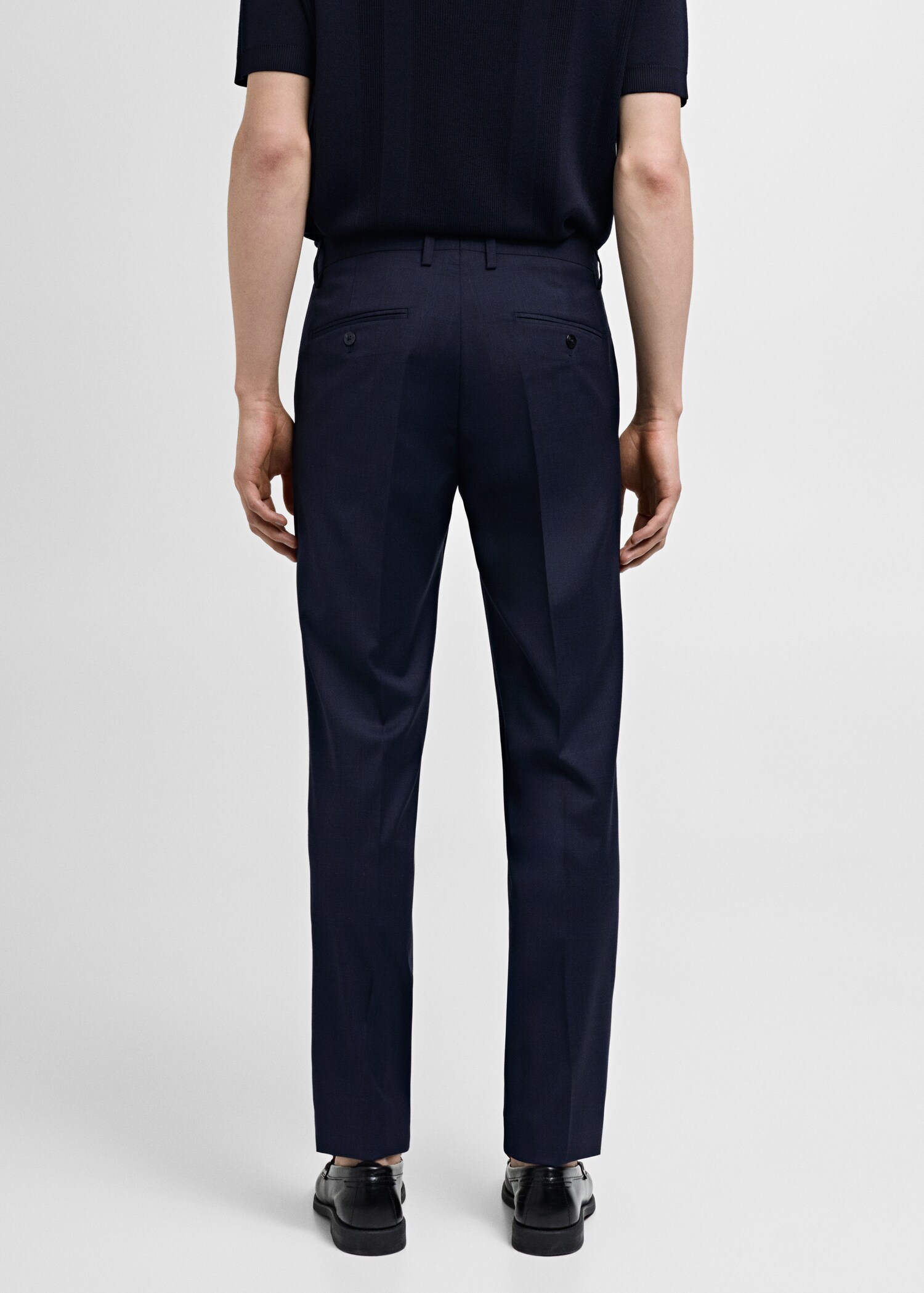 Stretch-fabric slim-fit suit trousers - Reverse of the article