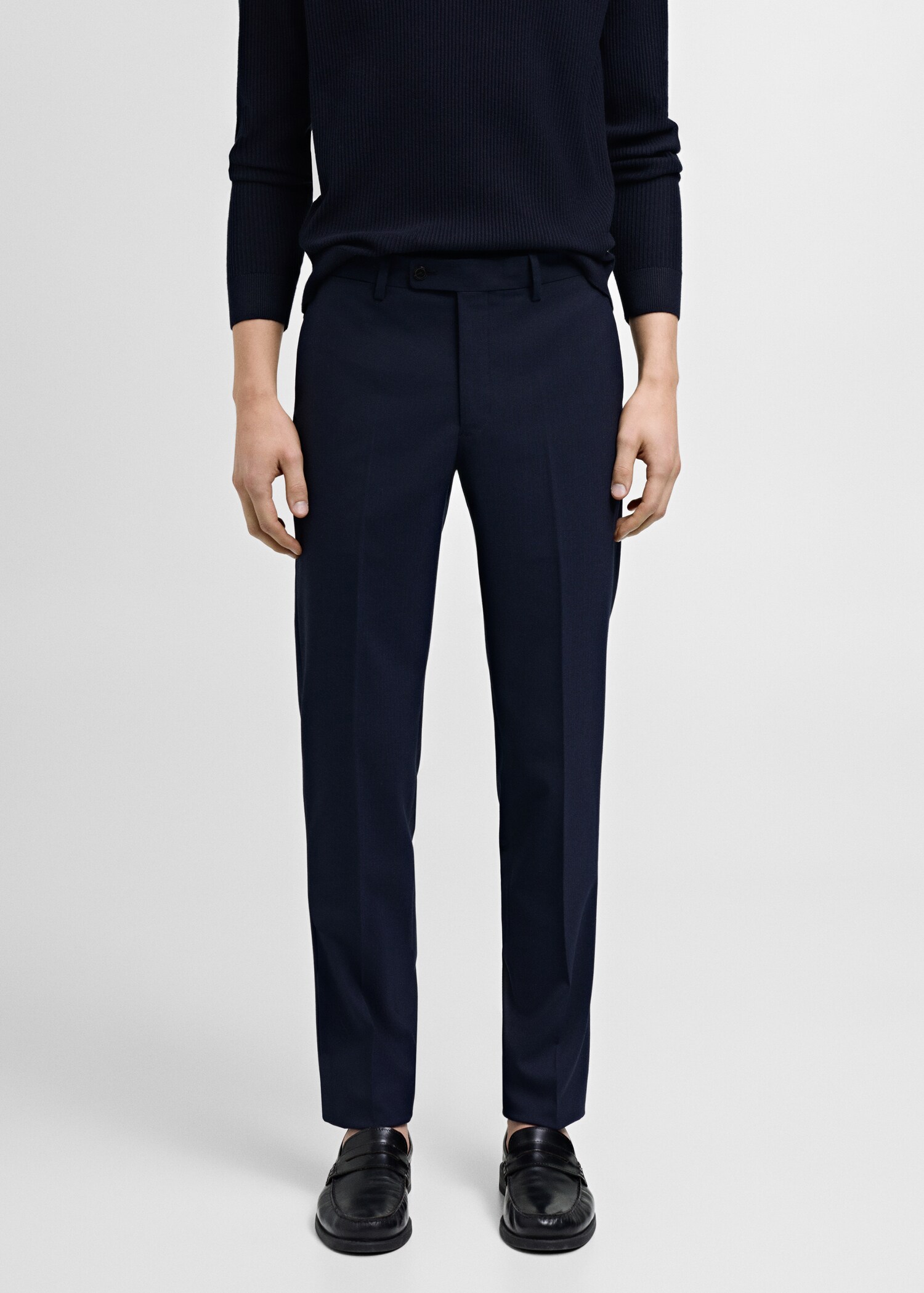 Milan slim-fit suit trousers - Medium plane
