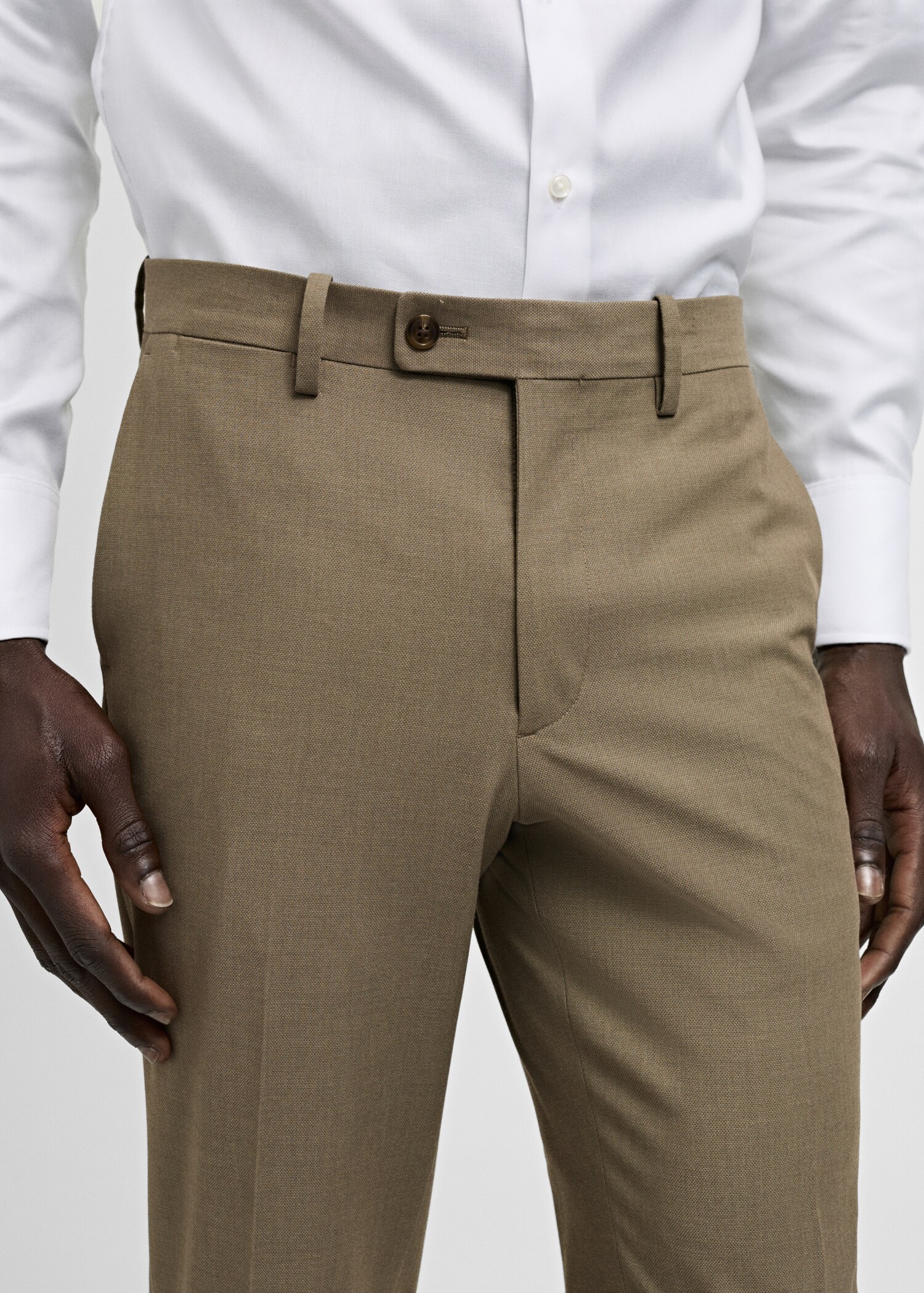 Stretch-fabric slim-fit suit trousers - Details of the article 3