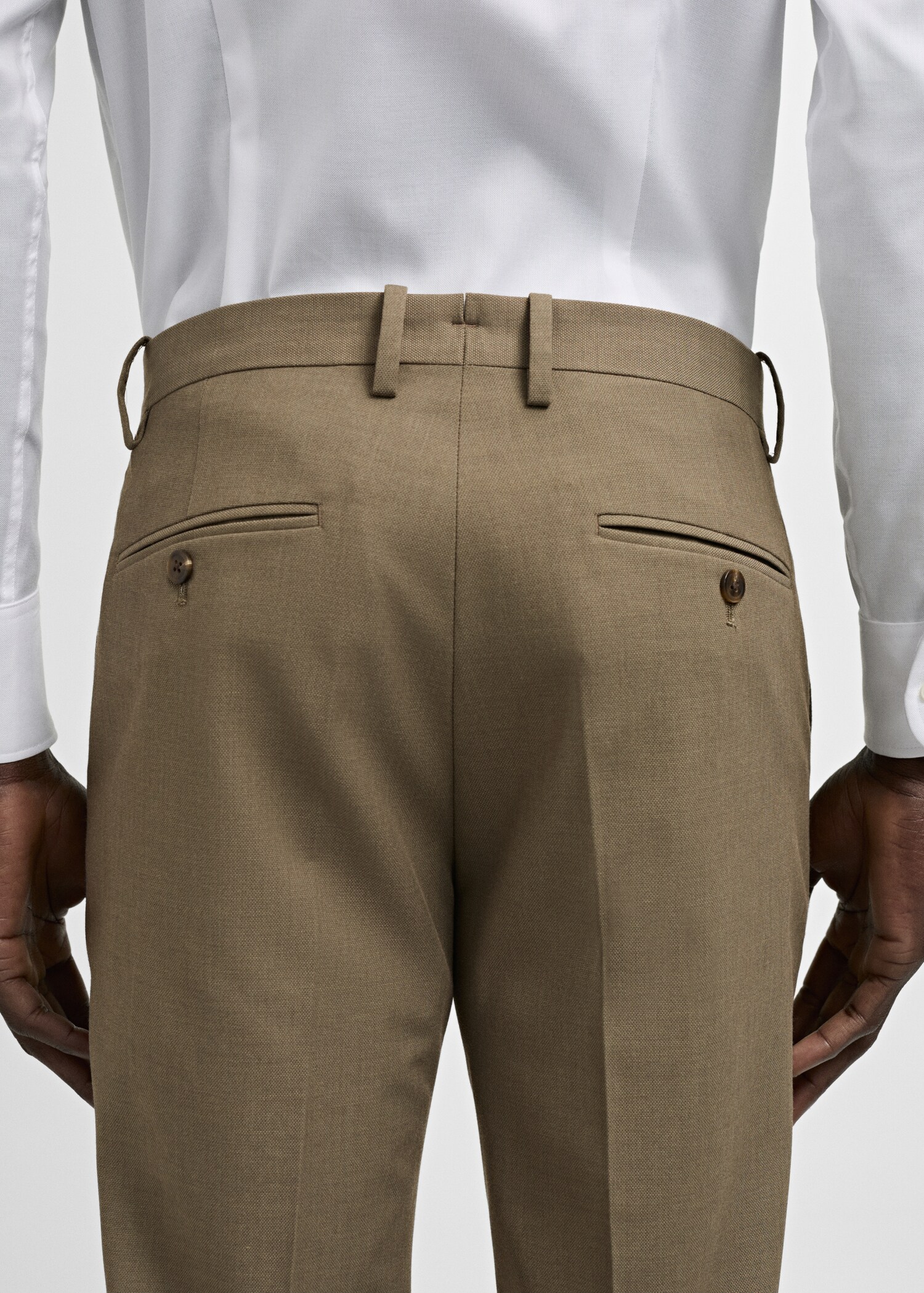 Stretch-fabric slim-fit suit trousers - Details of the article 4
