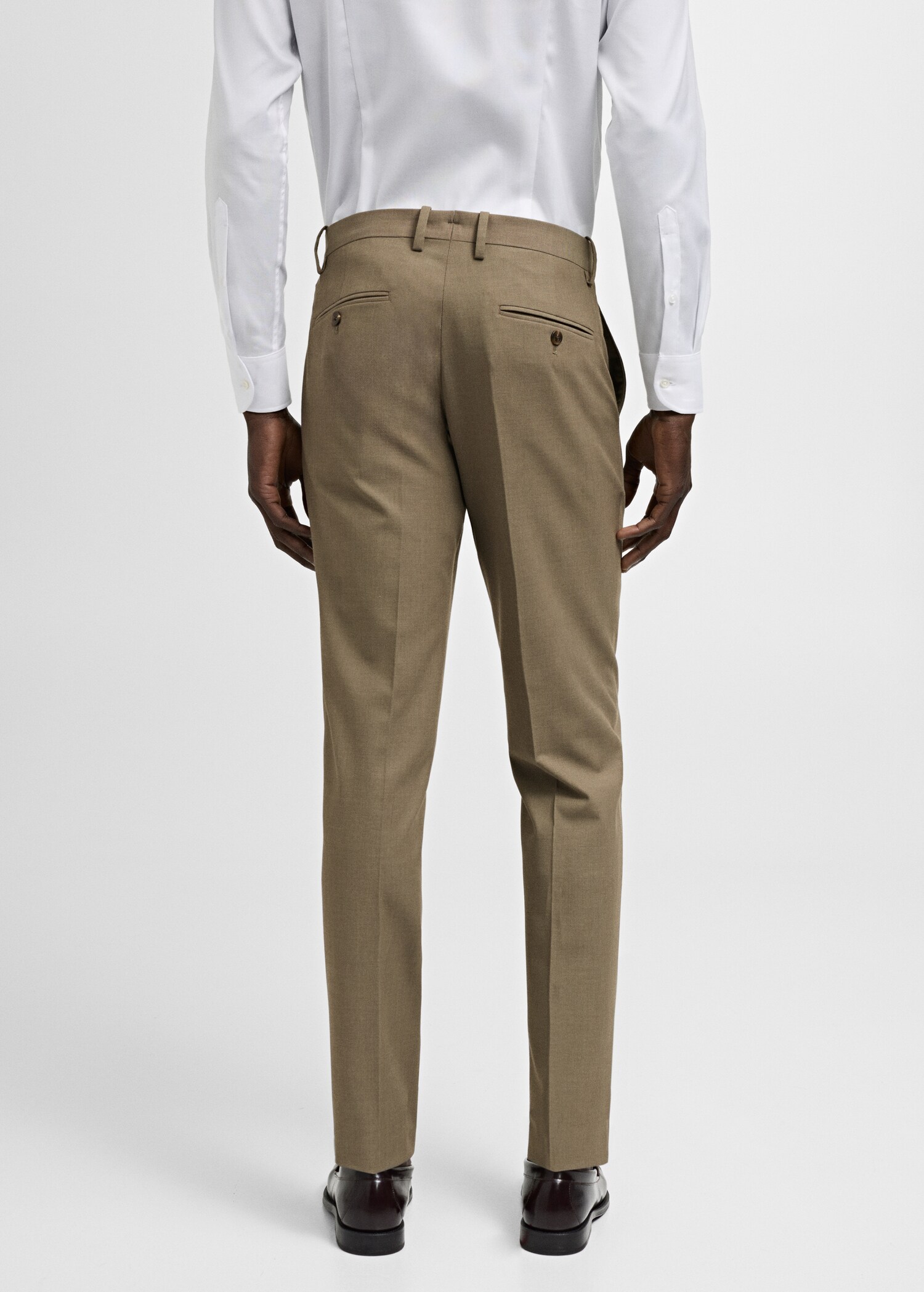 Stretch-fabric slim-fit suit trousers - Reverse of the article