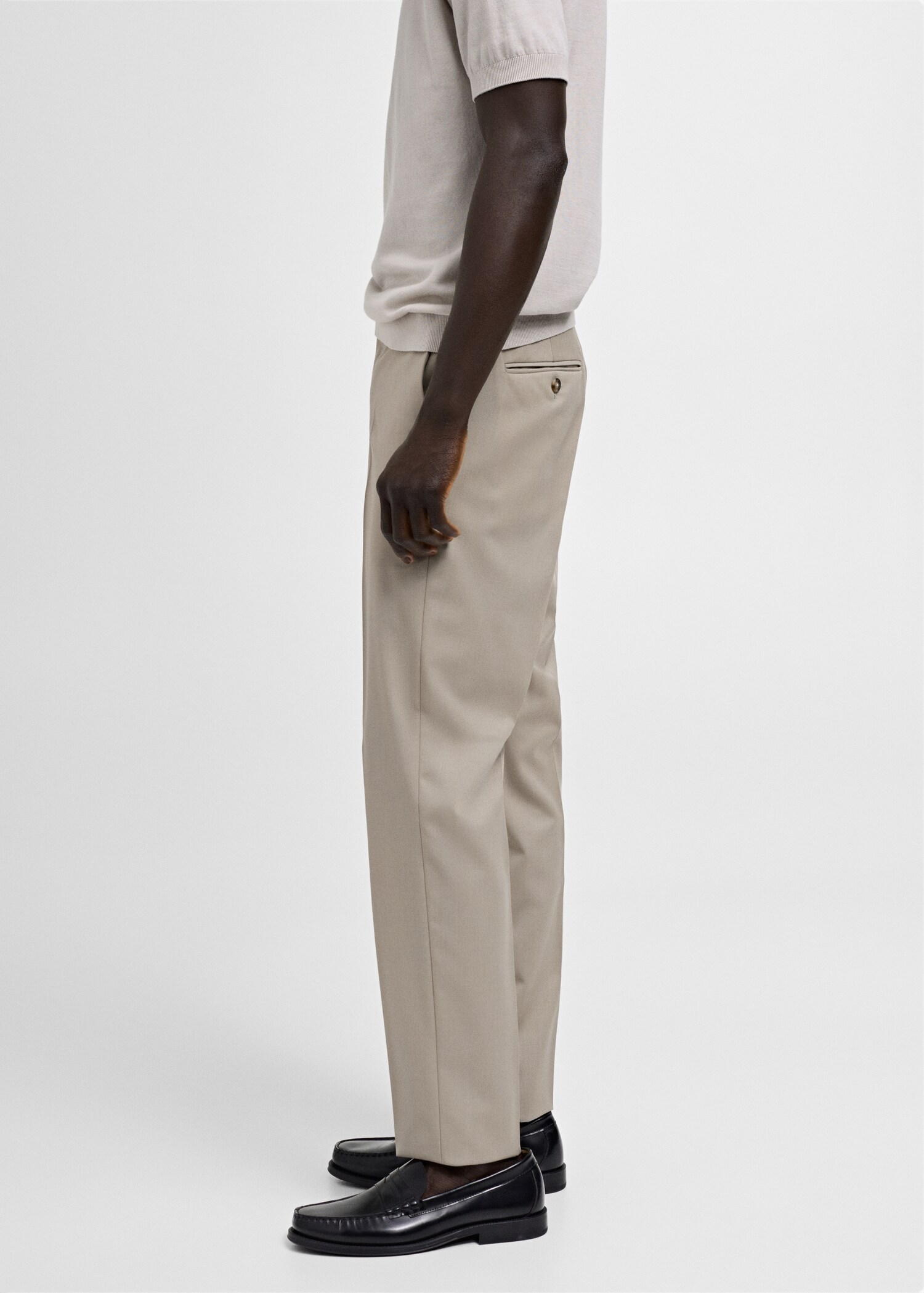 100% virgin wool slim-fit suit trousers - Details of the article 2