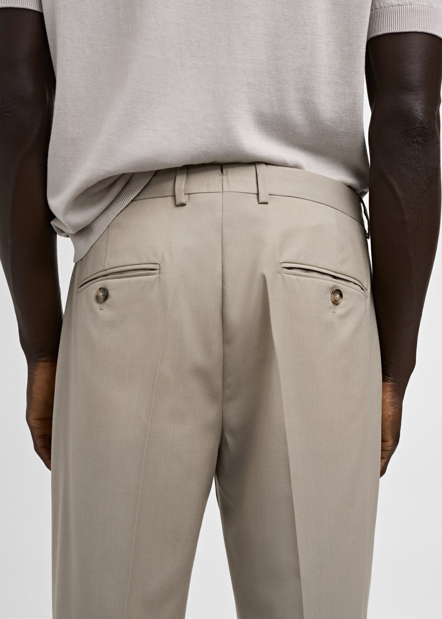 100% virgin wool slim-fit suit trousers - Details of the article 4