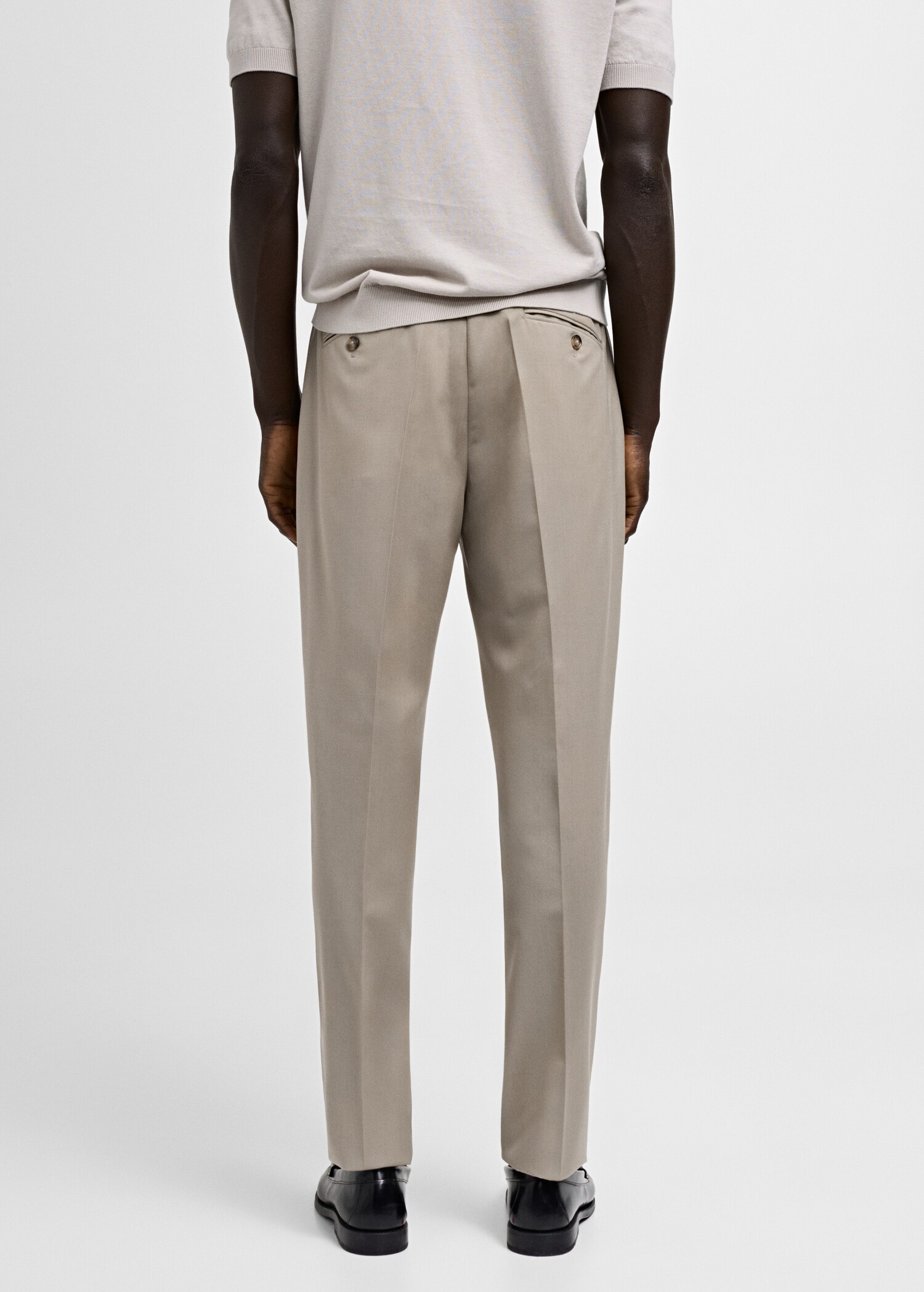 100% virgin wool slim-fit suit trousers - Reverse of the article