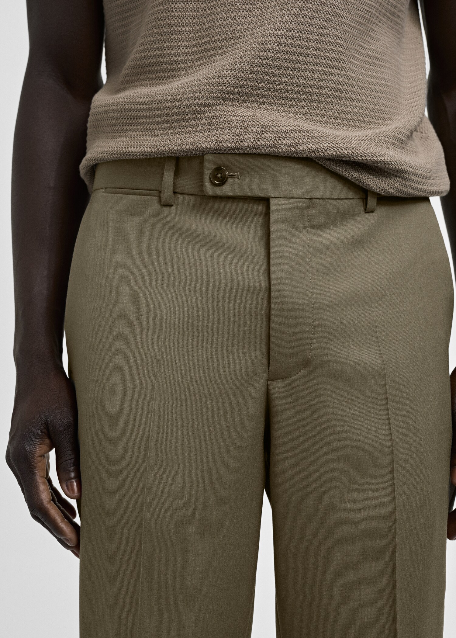 100% virgin wool slim-fit suit trousers - Details of the article 3