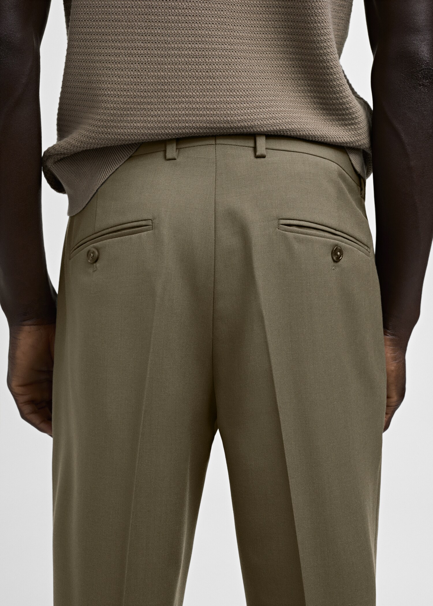 100% virgin wool slim-fit suit trousers - Details of the article 4