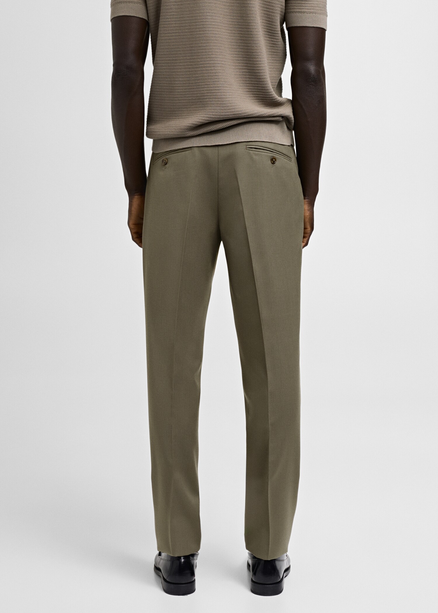 100% virgin wool slim-fit suit trousers - Reverse of the article