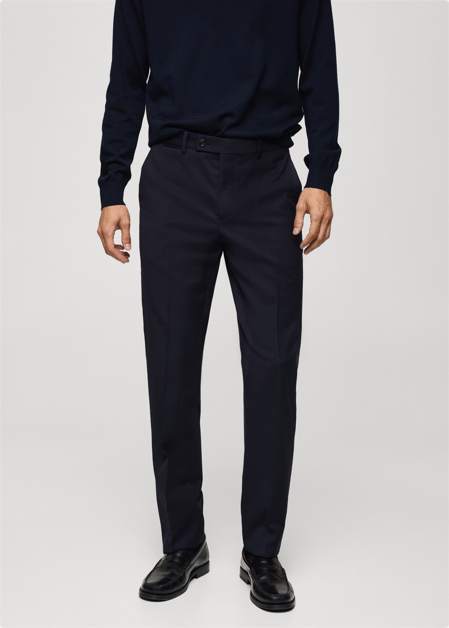 100% virgin wool slim-fit suit trousers - Medium plane
