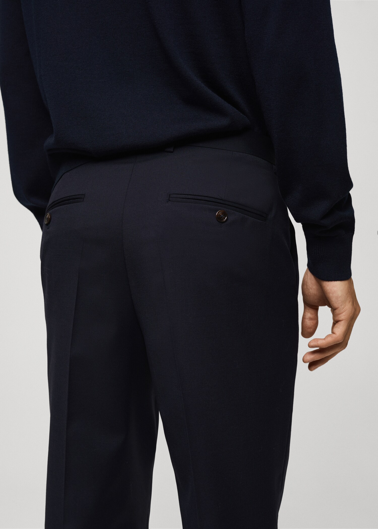 100% virgin wool slim-fit suit trousers - Details of the article 2