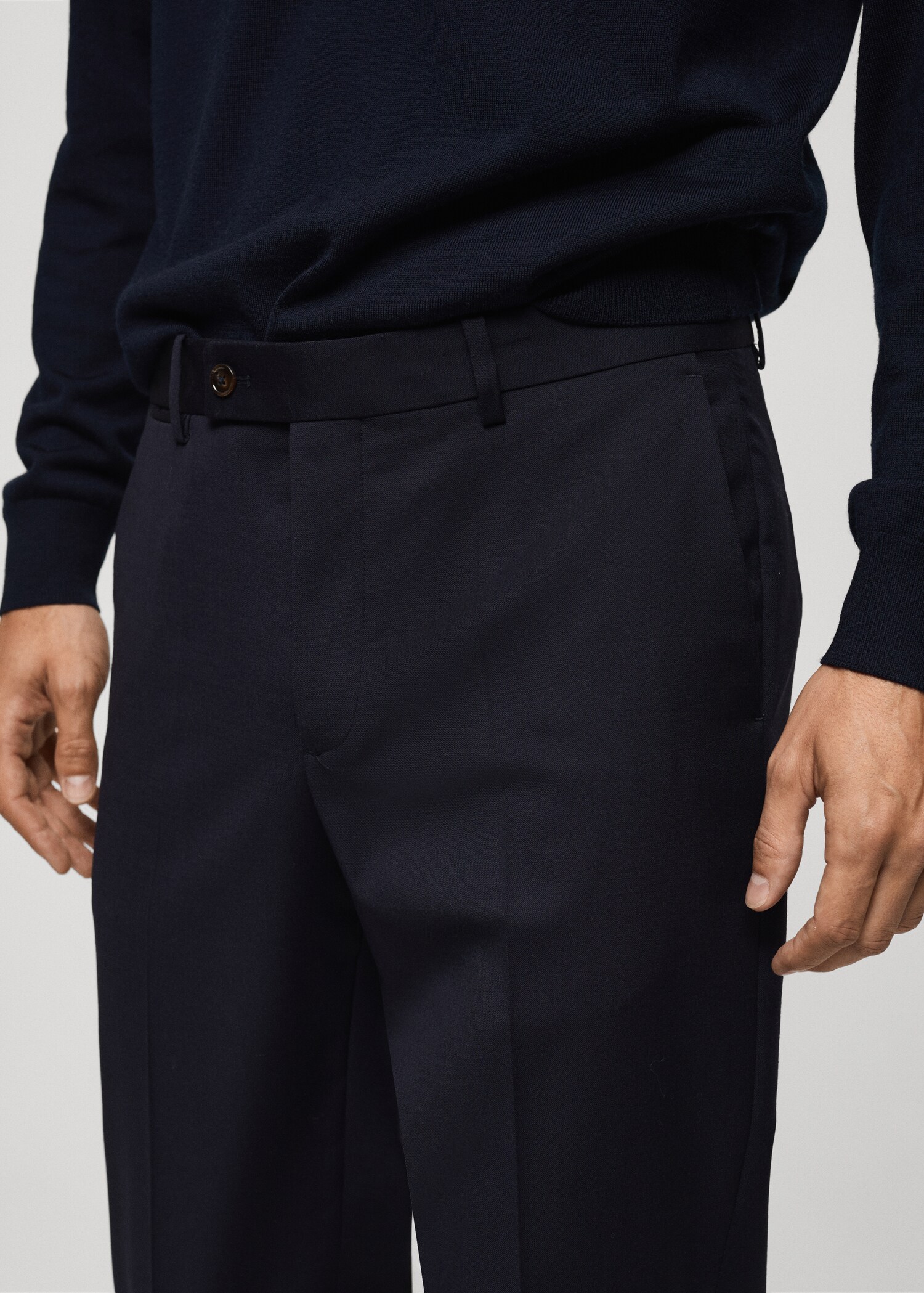 100% virgin wool slim-fit suit trousers - Details of the article 3