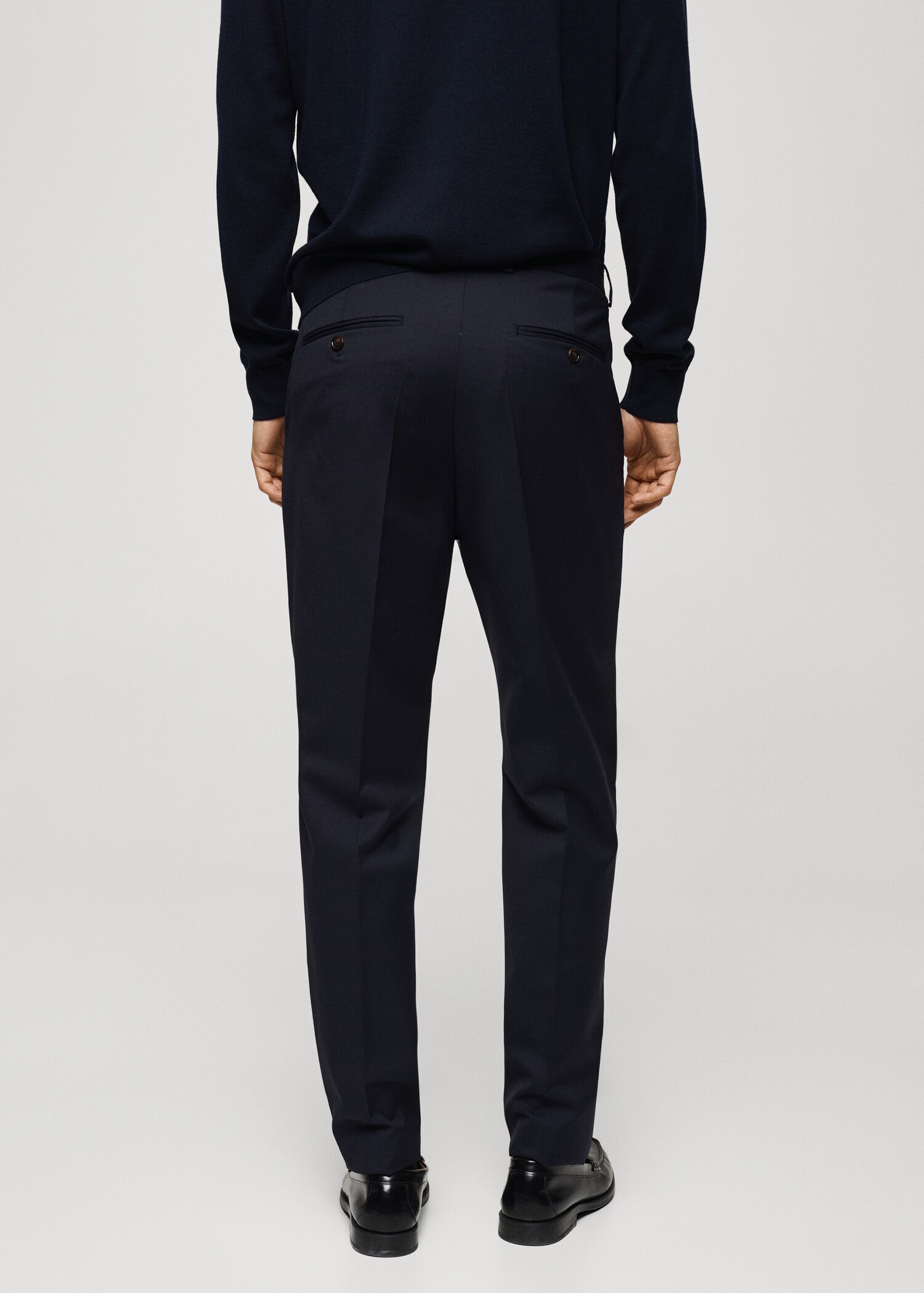 100% virgin wool slim-fit suit trousers - Reverse of the article