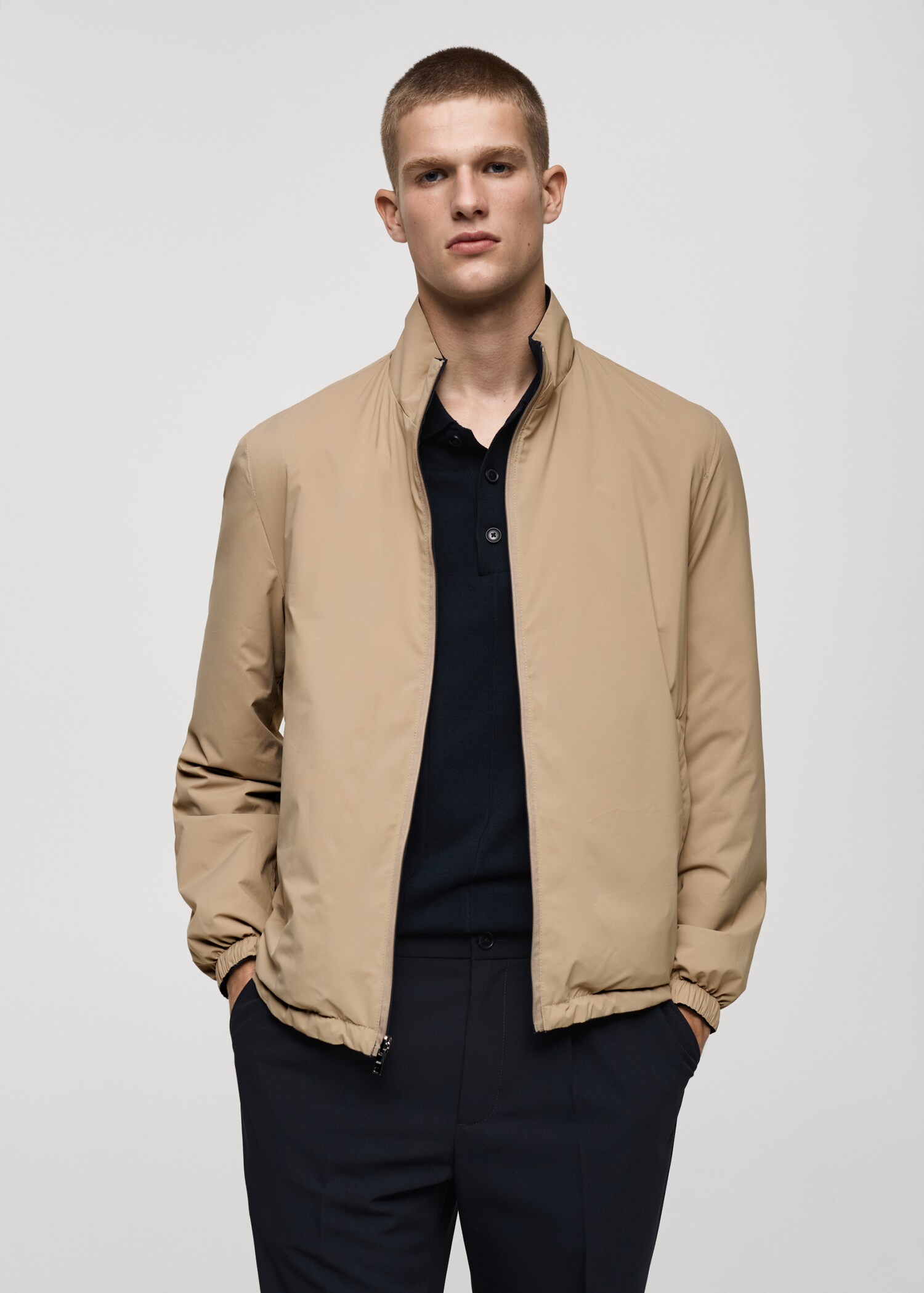 Reversible quilted water-repellent reversible jacket - Plan moyen