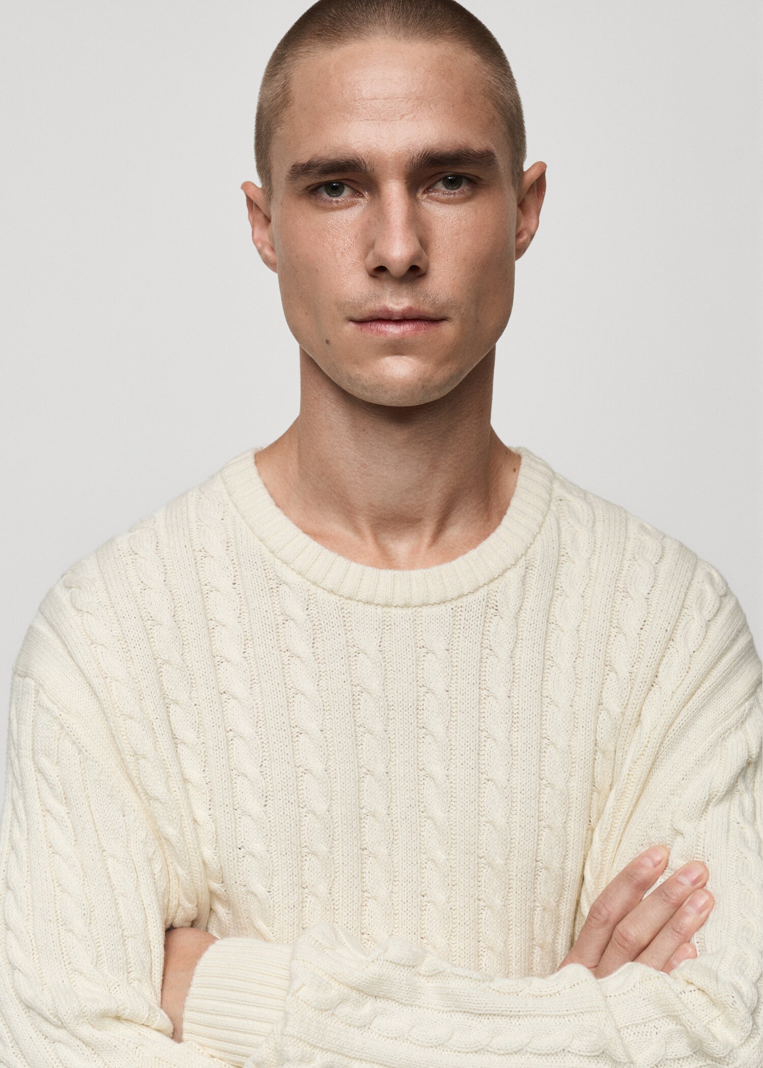 Camisola entrançada com mistura de algodão - Pormenor do artigo 3