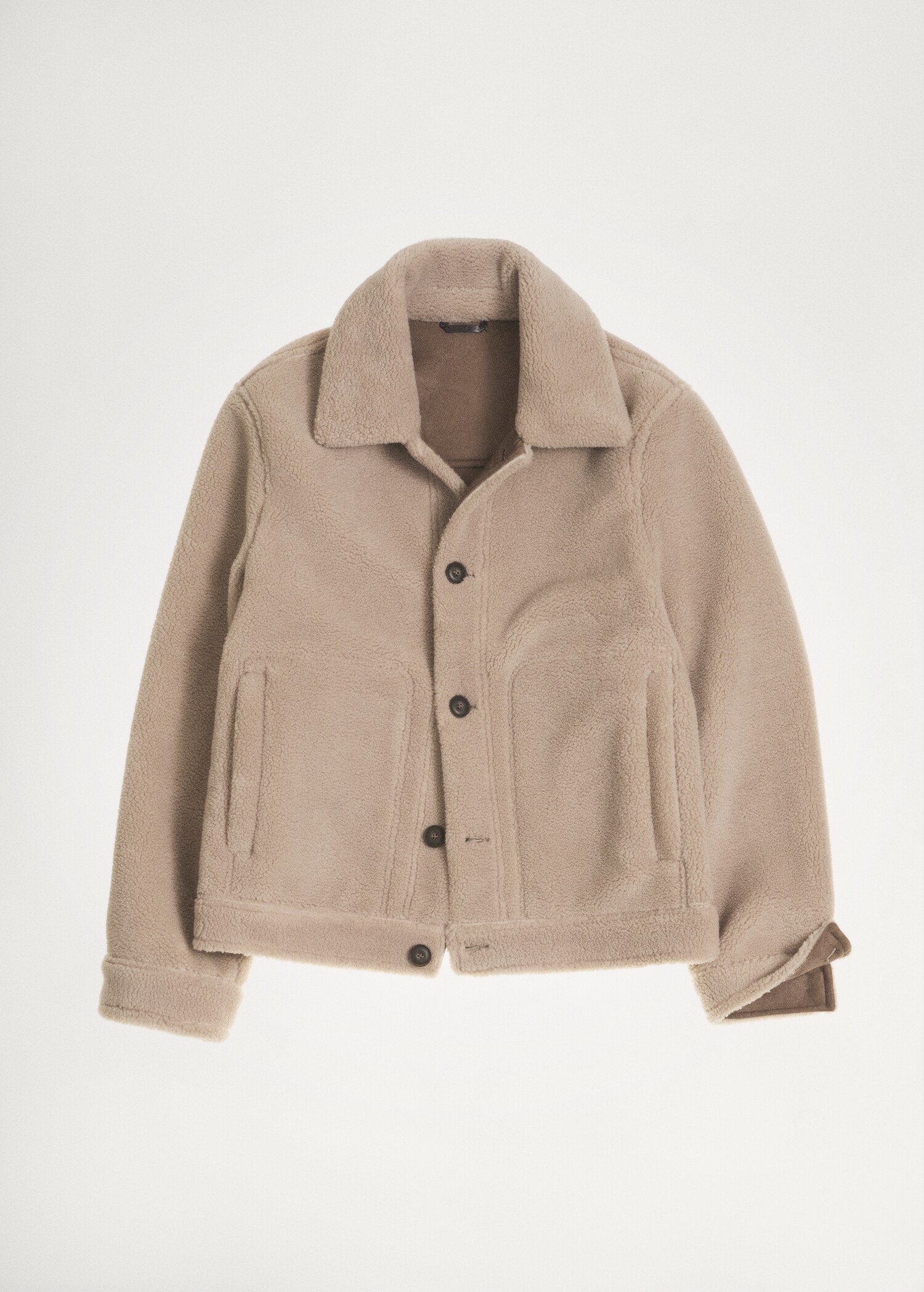 Regular fit sheepskin jacket with buttons - Details of the article 5