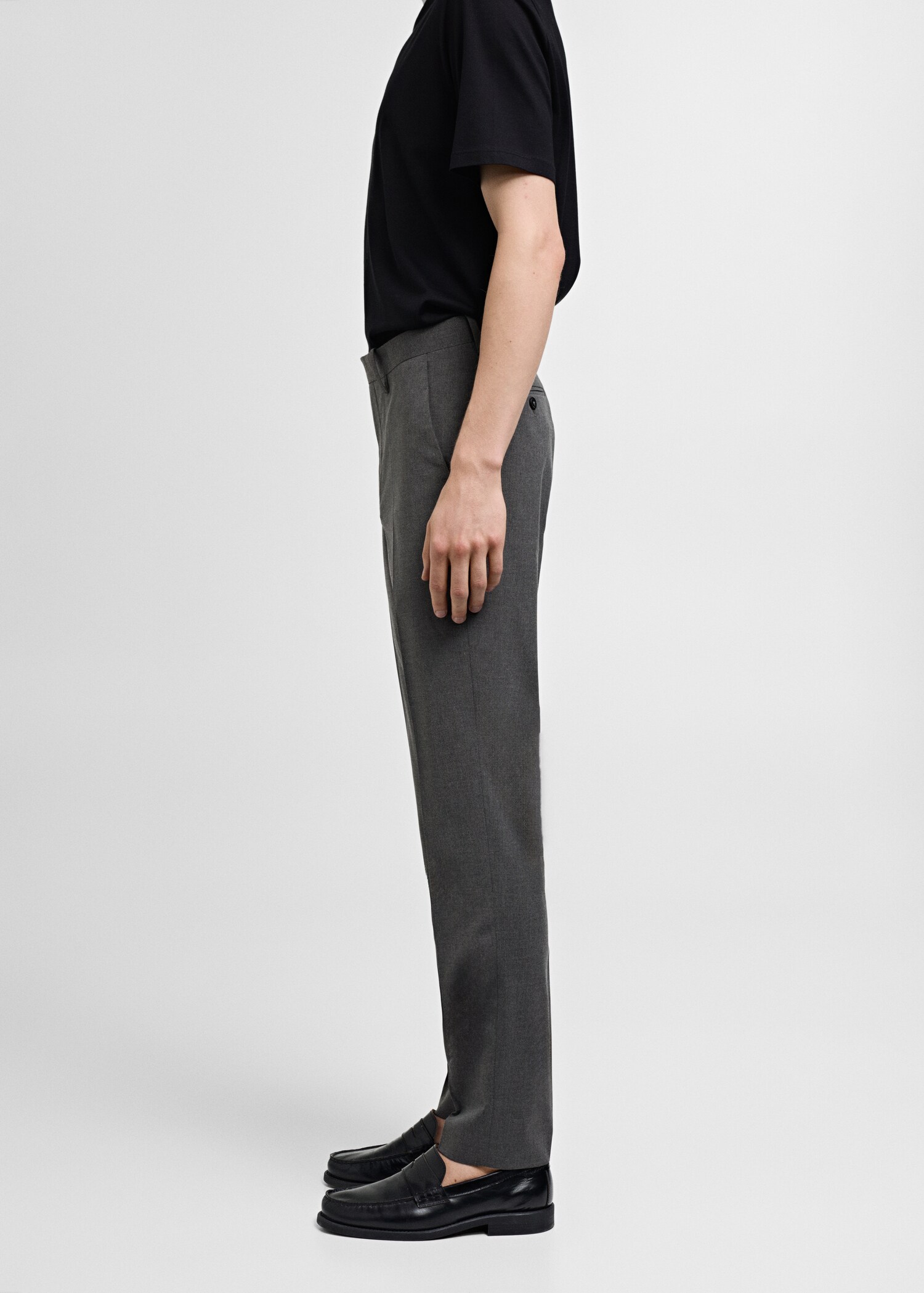 Stretch-fabric slim-fit suit trousers - Details of the article 2