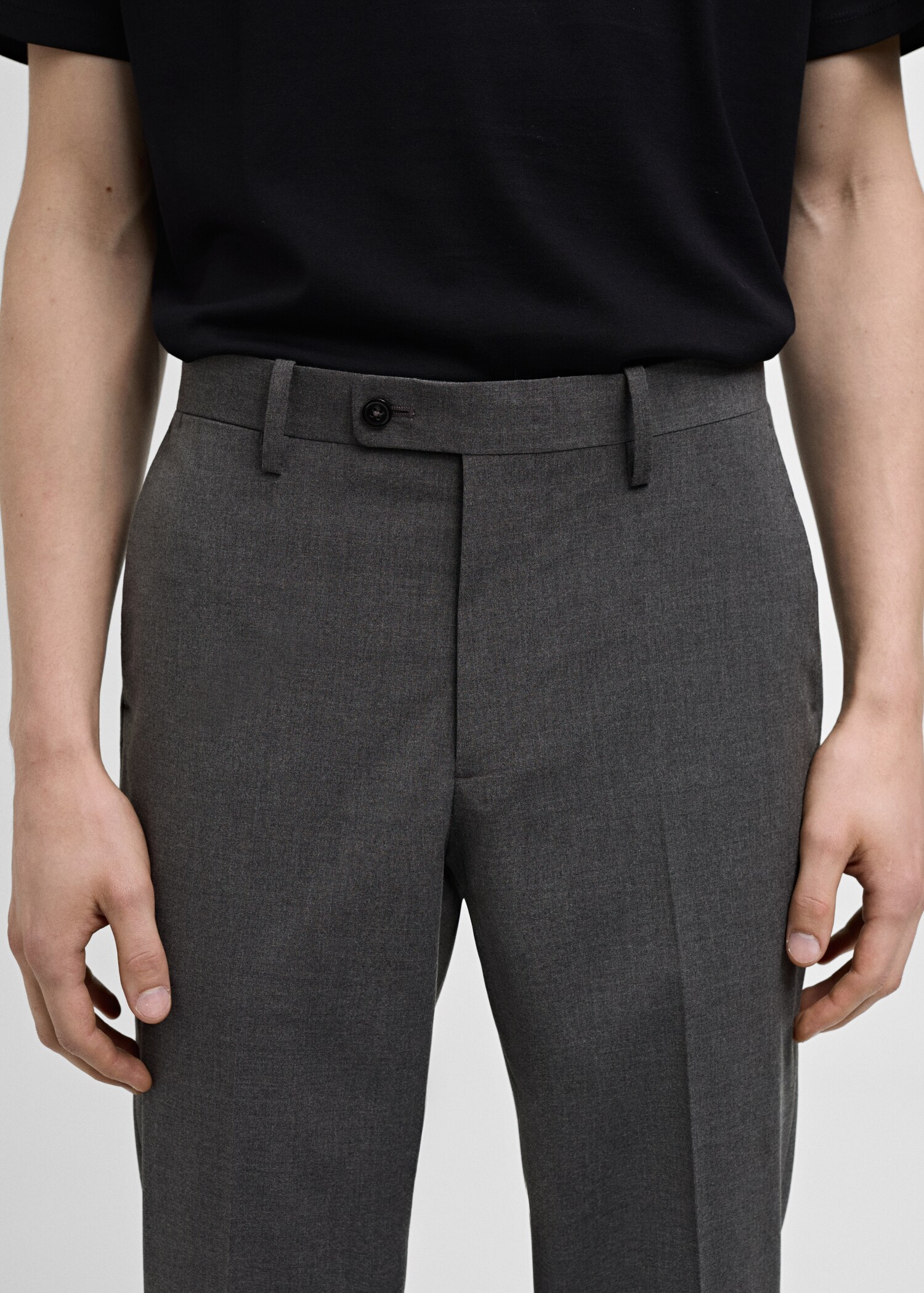 Stretch-fabric slim-fit suit trousers - Details of the article 3