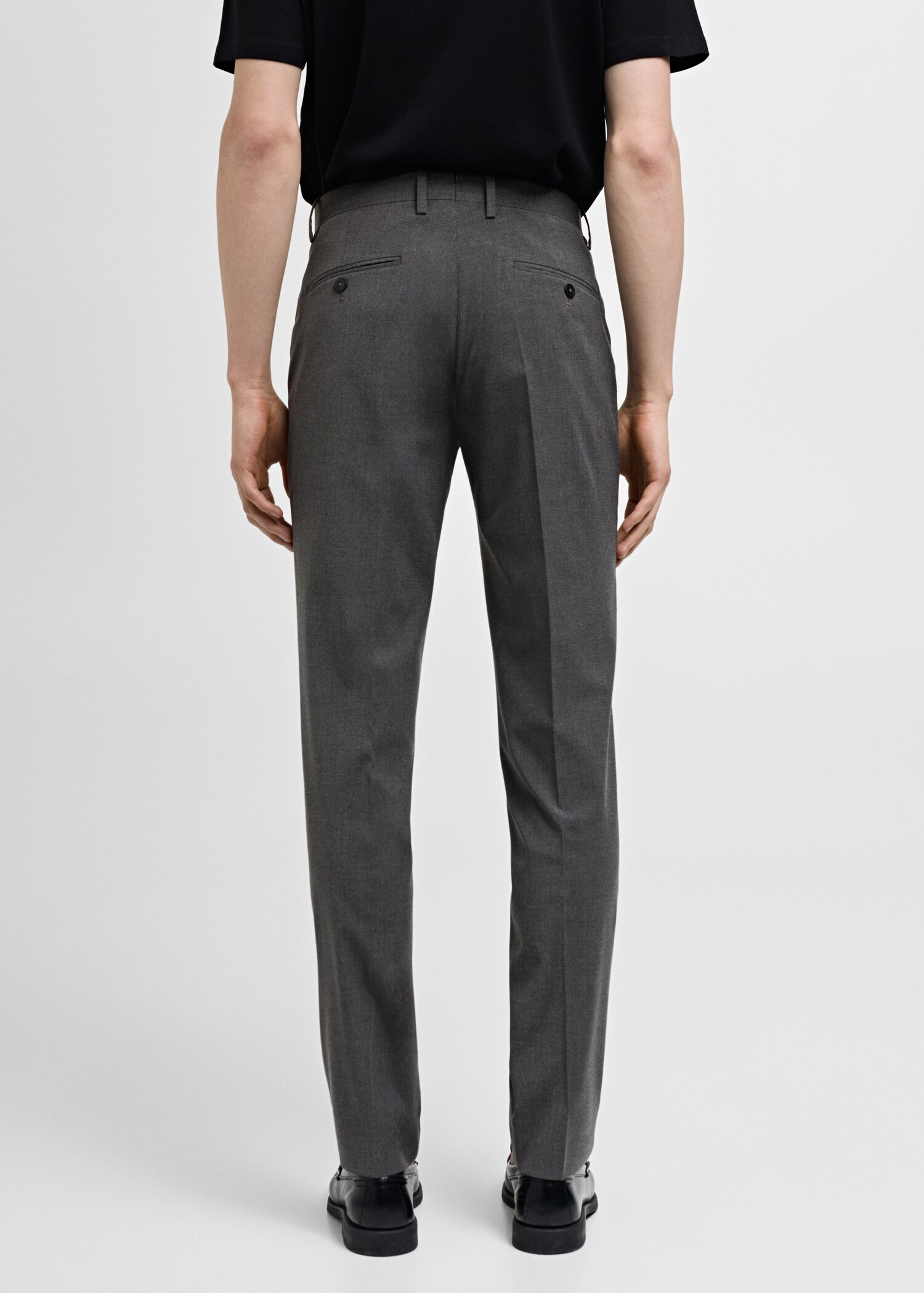 Stretch-fabric slim-fit suit trousers - Reverse of the article
