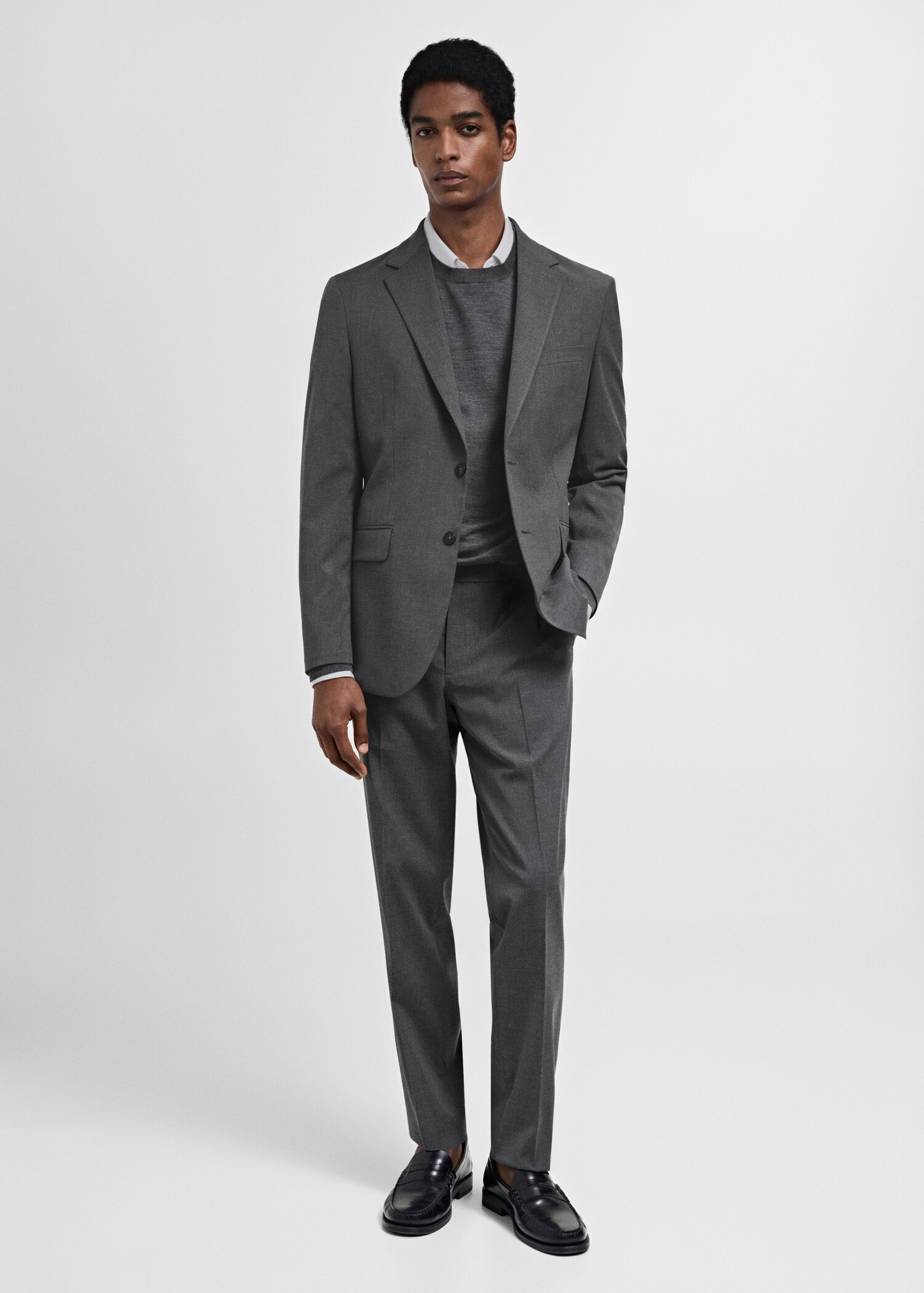 Pantalón traje slim fit tejido comfort stretch - Plano general