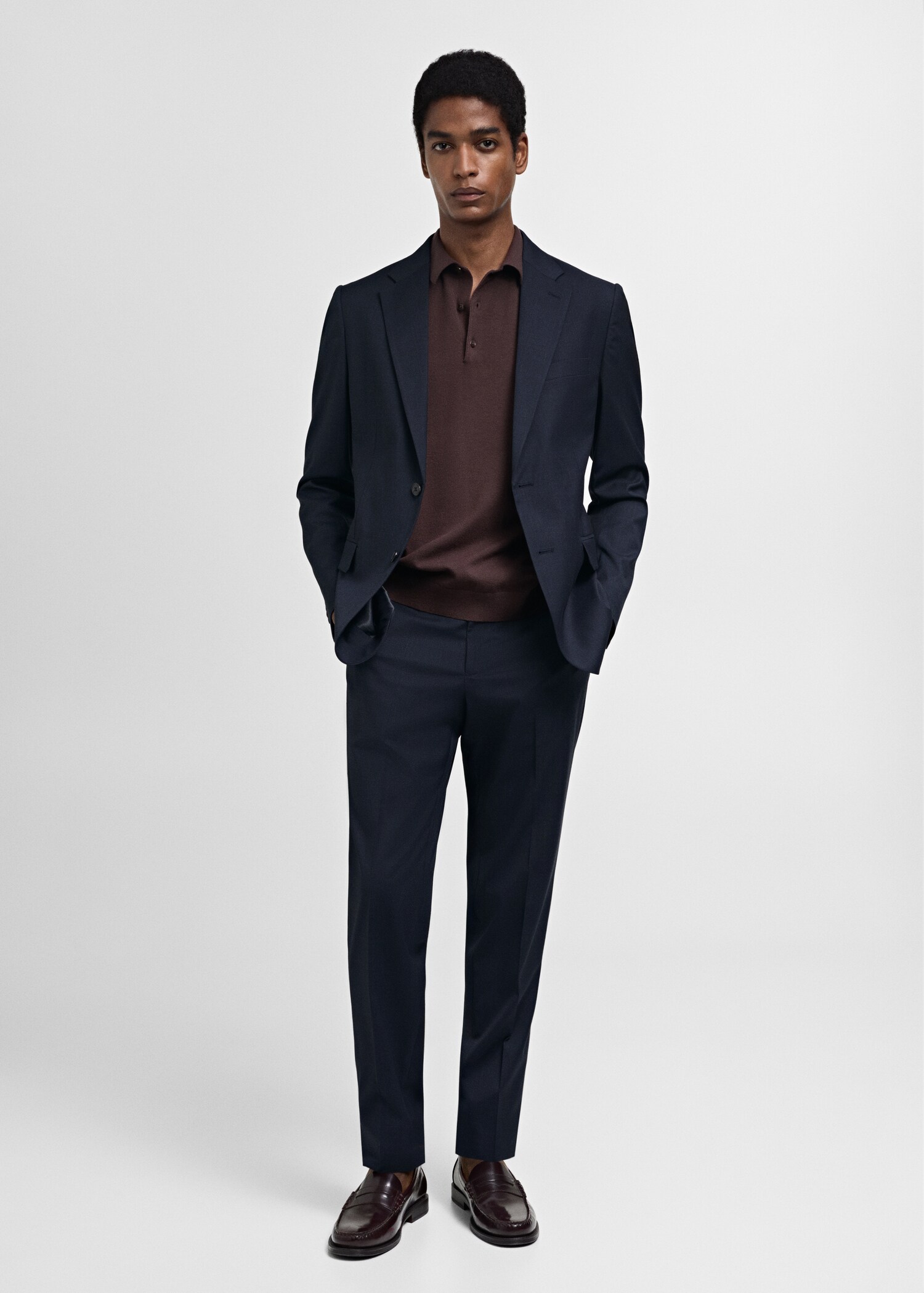 Milan slim-fit suit jacket - General plane