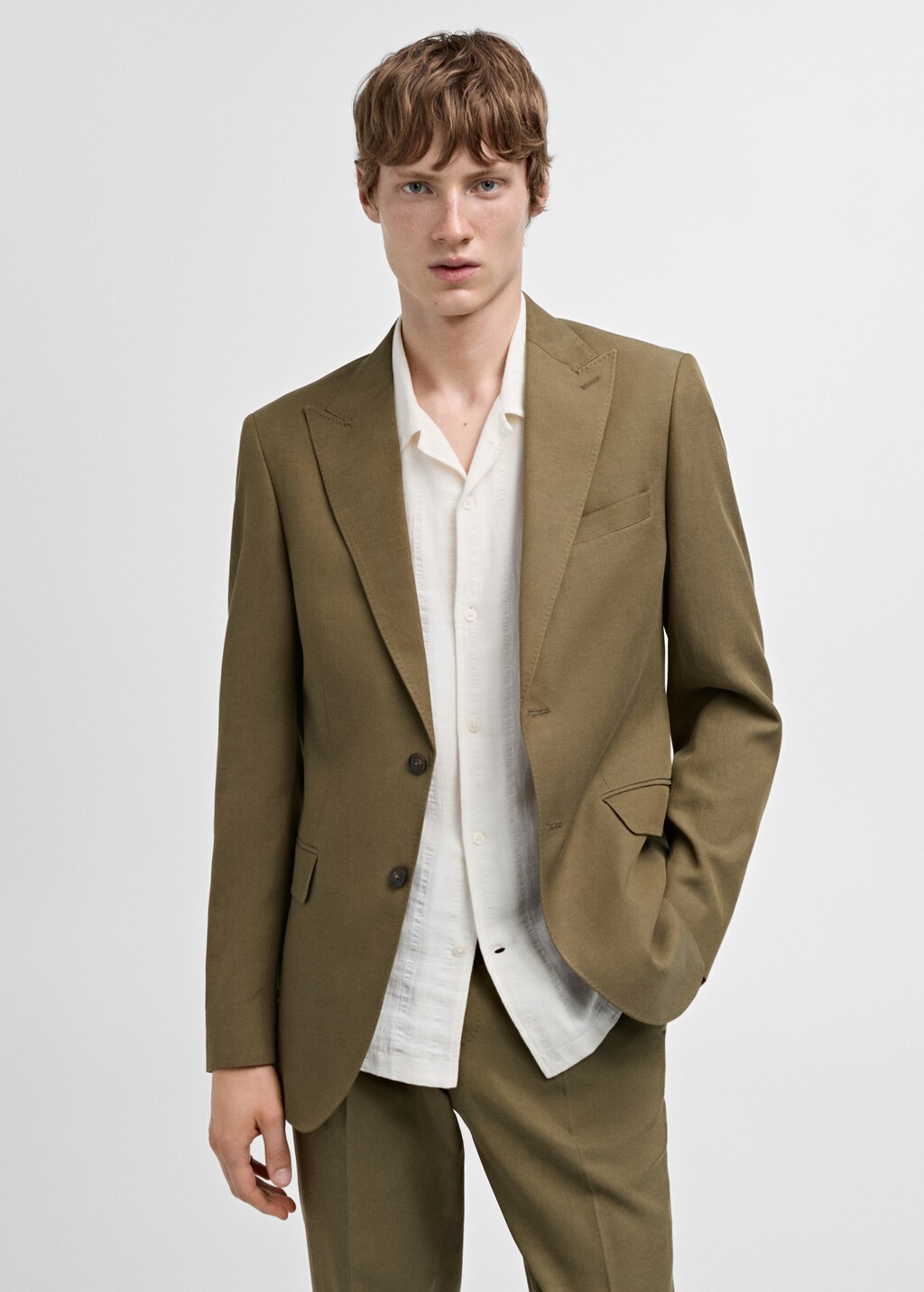 Mango Slim-Fit-Anzugjacke aus Tencel-Mischung