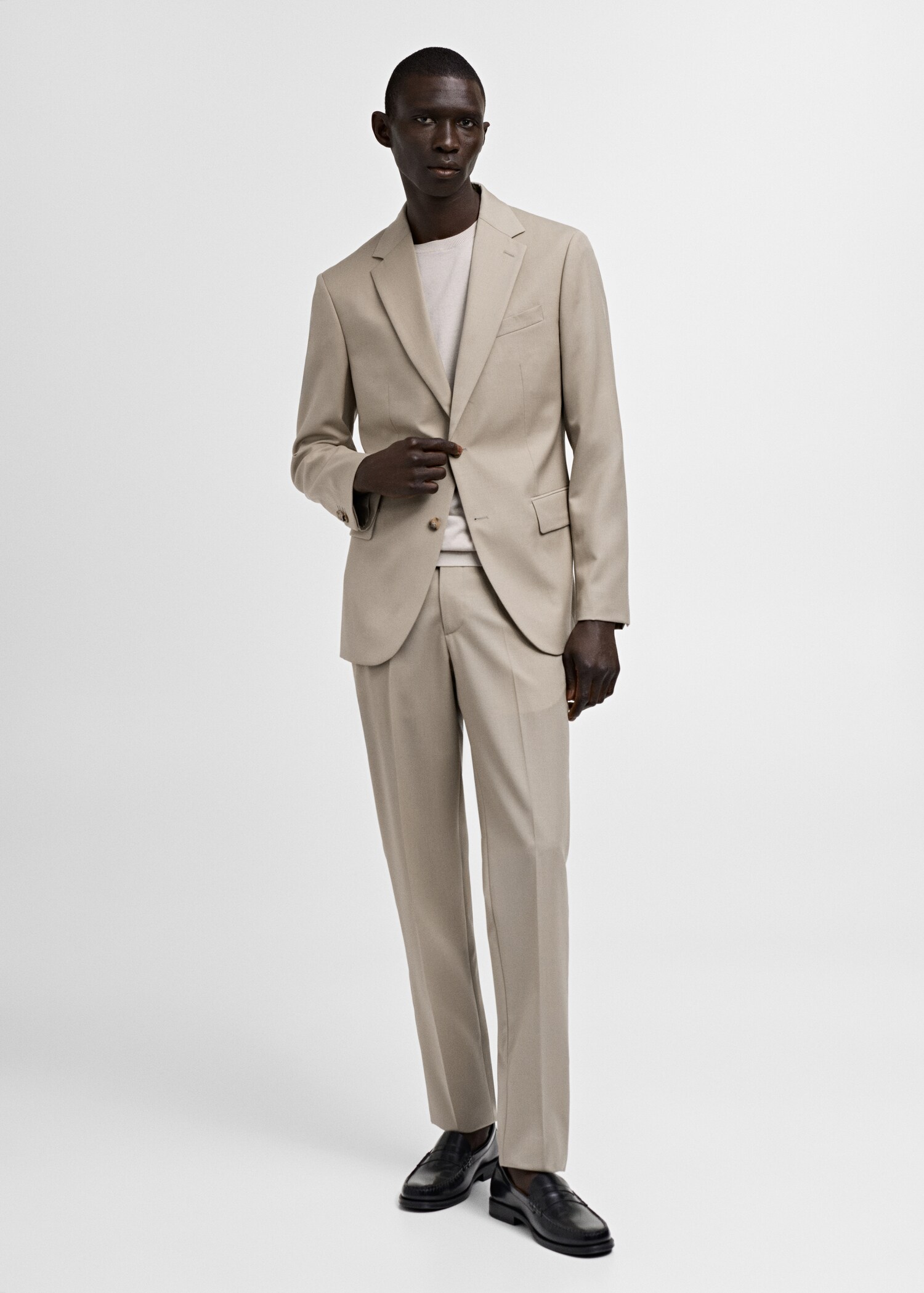 100% virgin wool slim-fit suit jacket - General plane