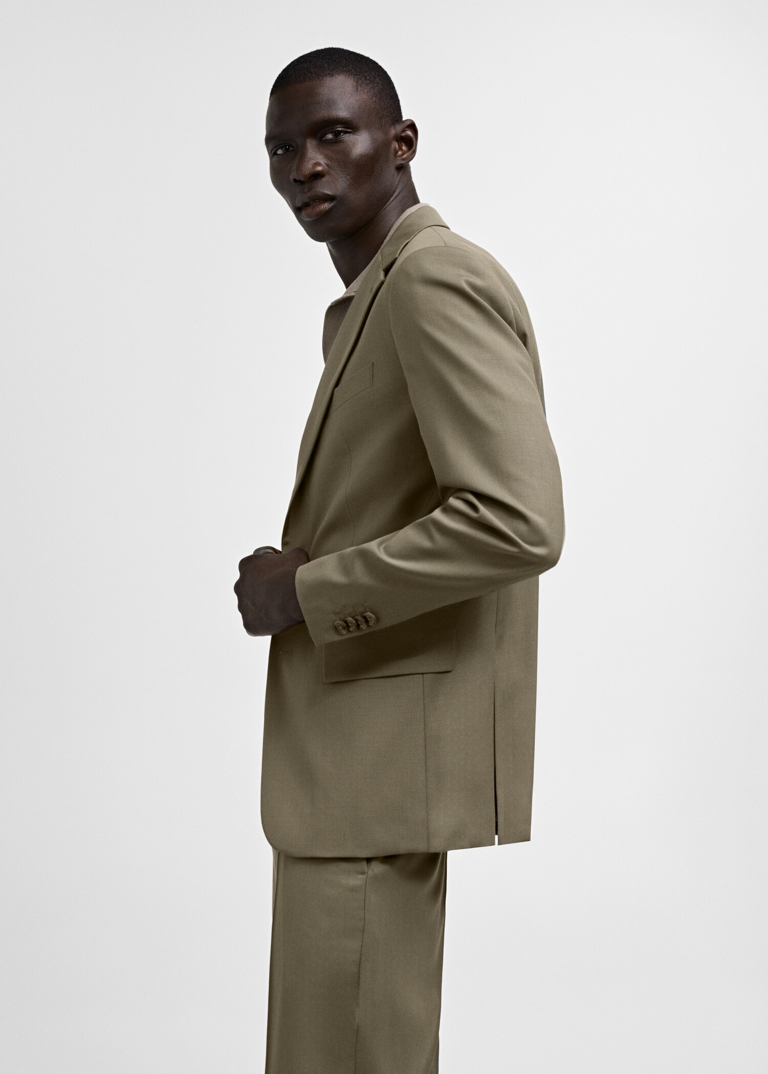100% virgin wool slim-fit suit jacket - Details of the article 2