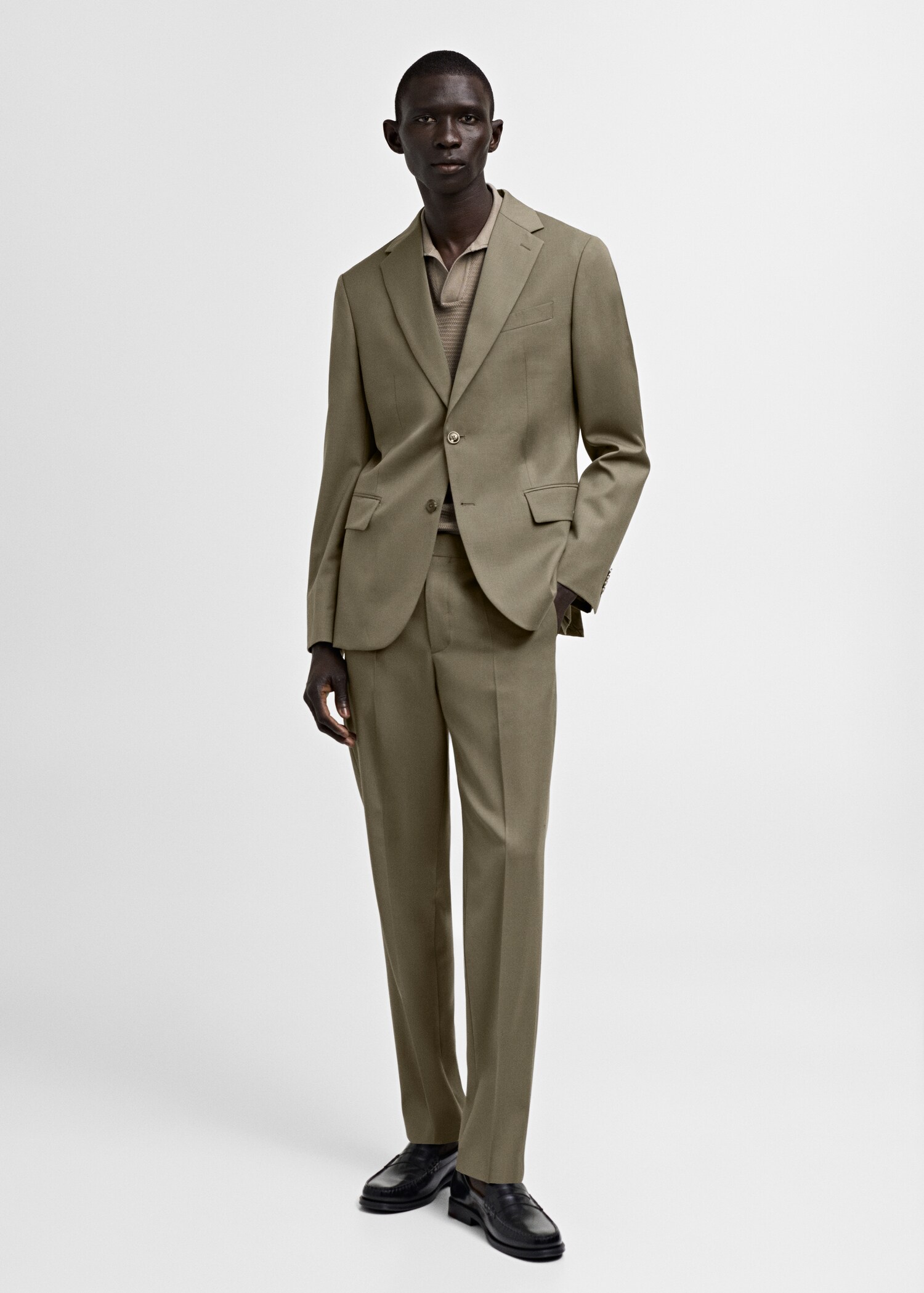 100% virgin wool slim-fit suit jacket - General plane