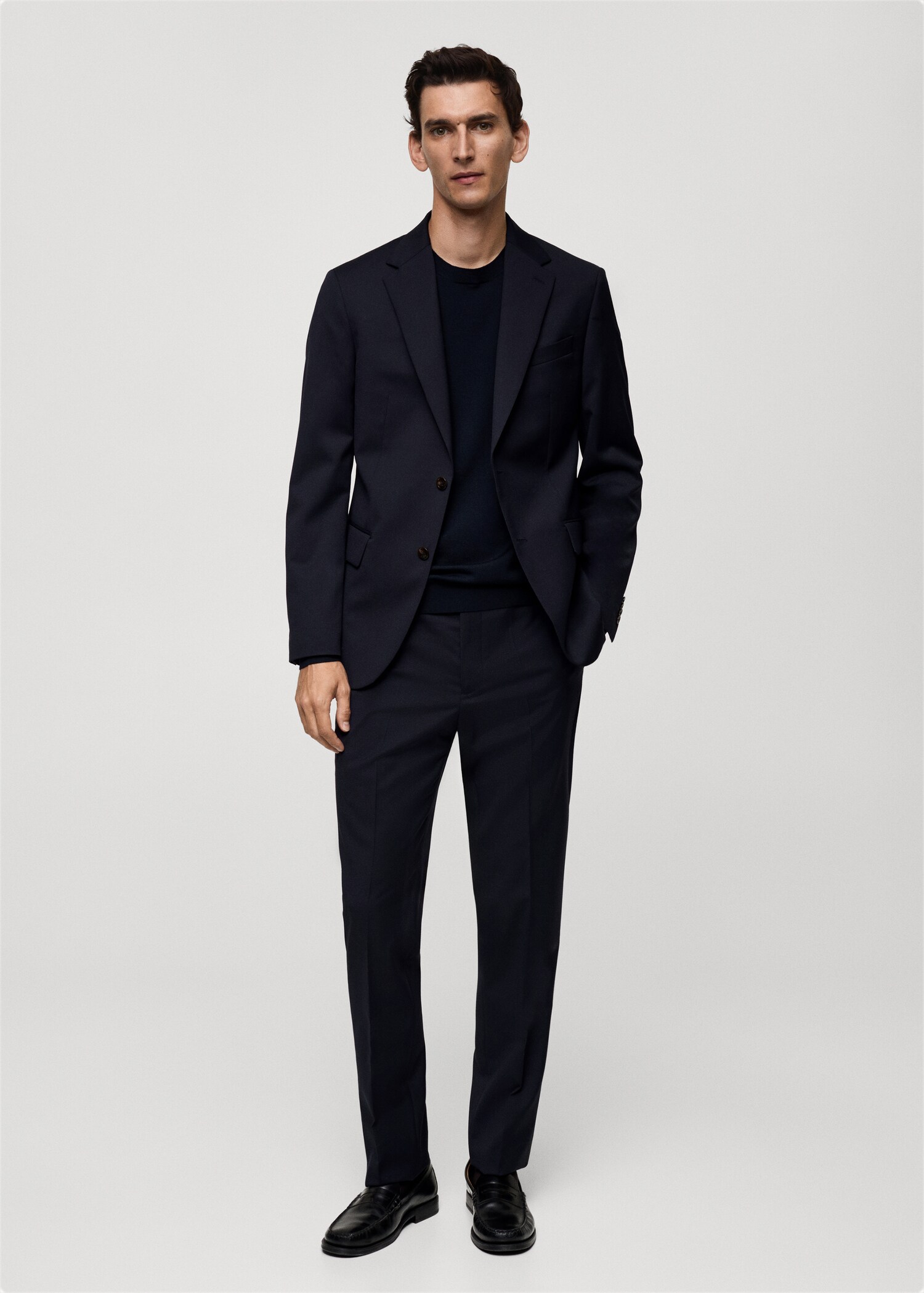 100% virgin wool slim-fit suit jacket - General plane
