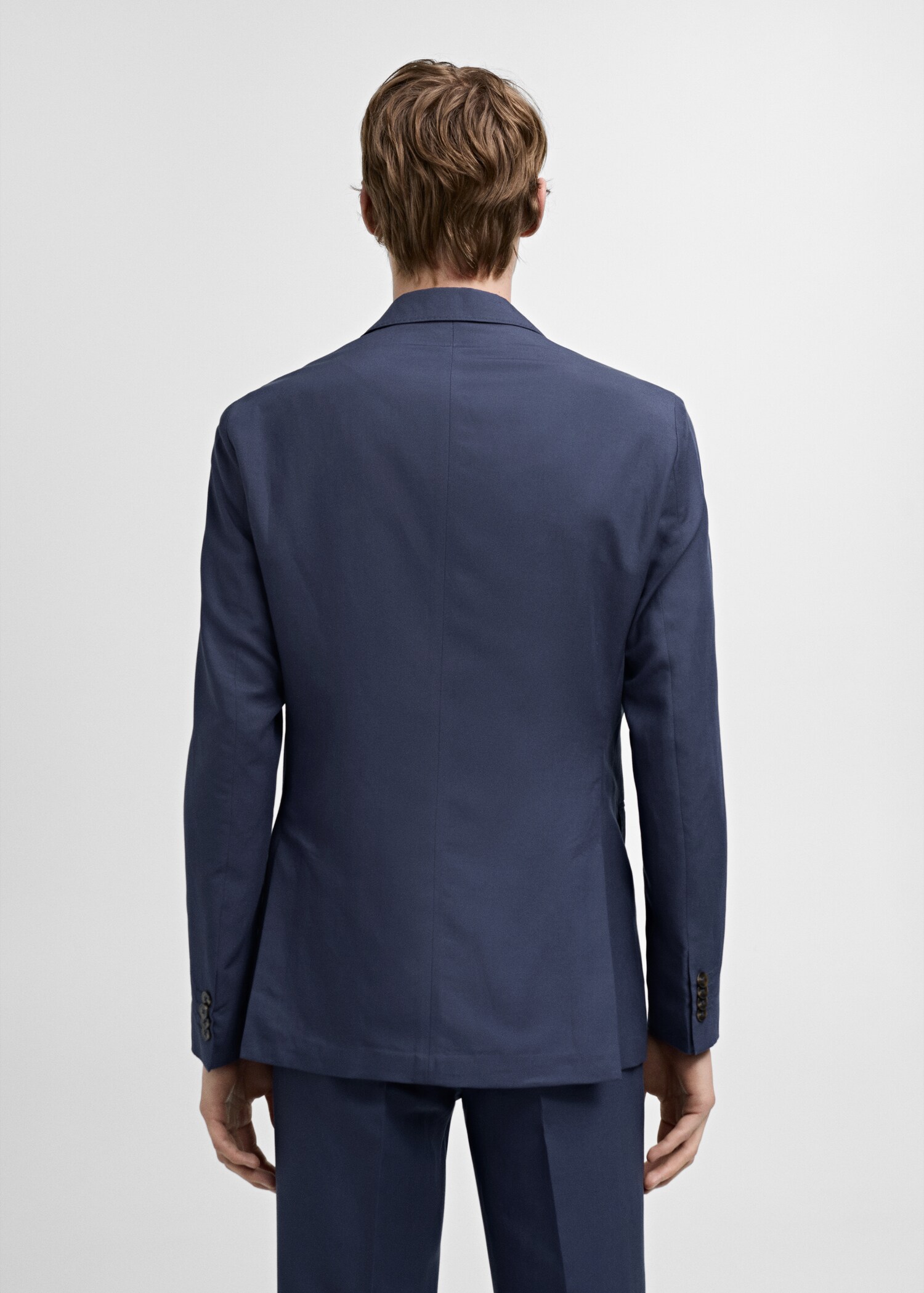 Костюмный пиджак slim fit из ткани стретч - Обратная сторона изделия