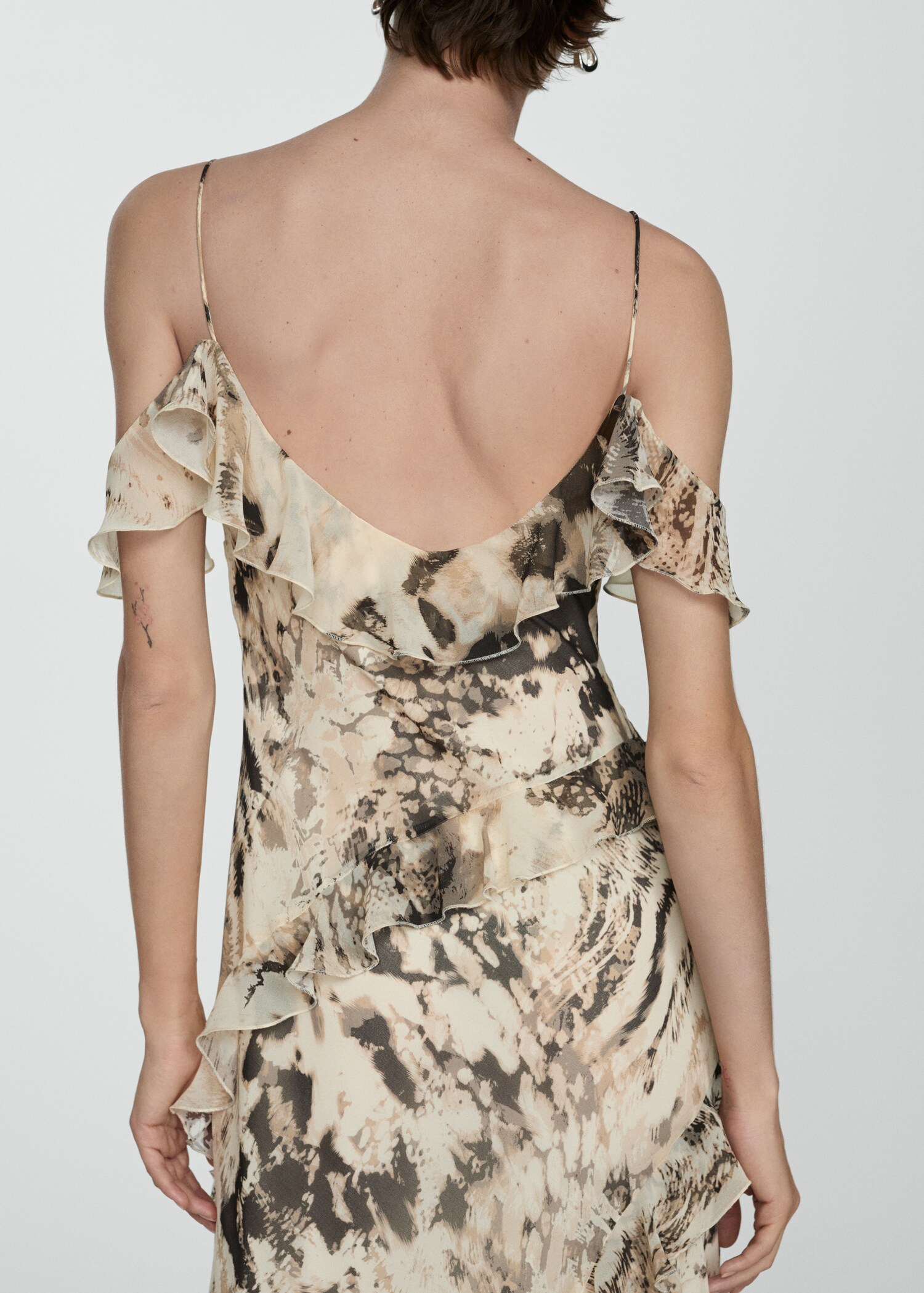 Rüschenkleid mit Animal Print - Damen | MANGO Deutschland 