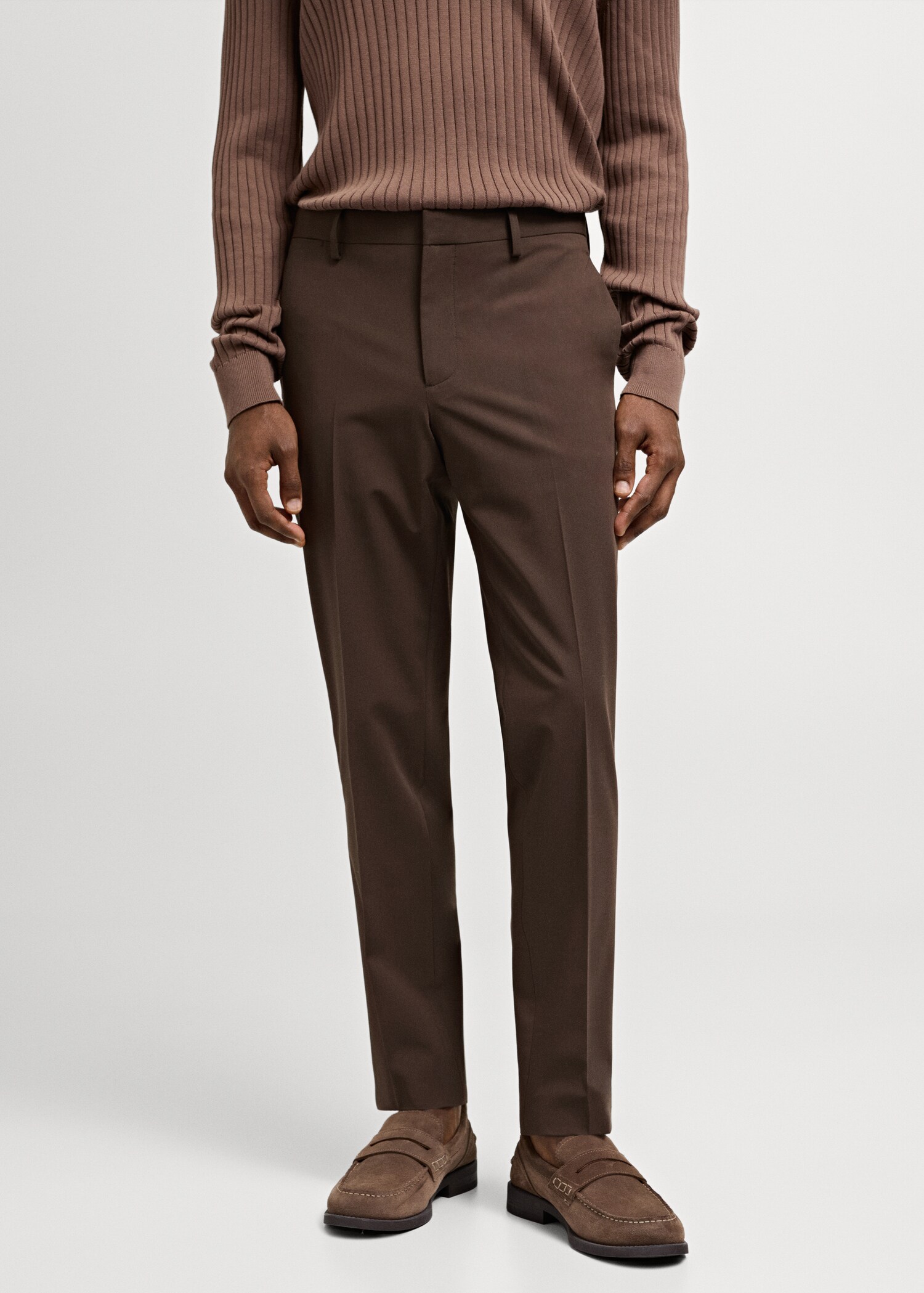 Stretch fabric super slim-fit suit trousers - Medium plane