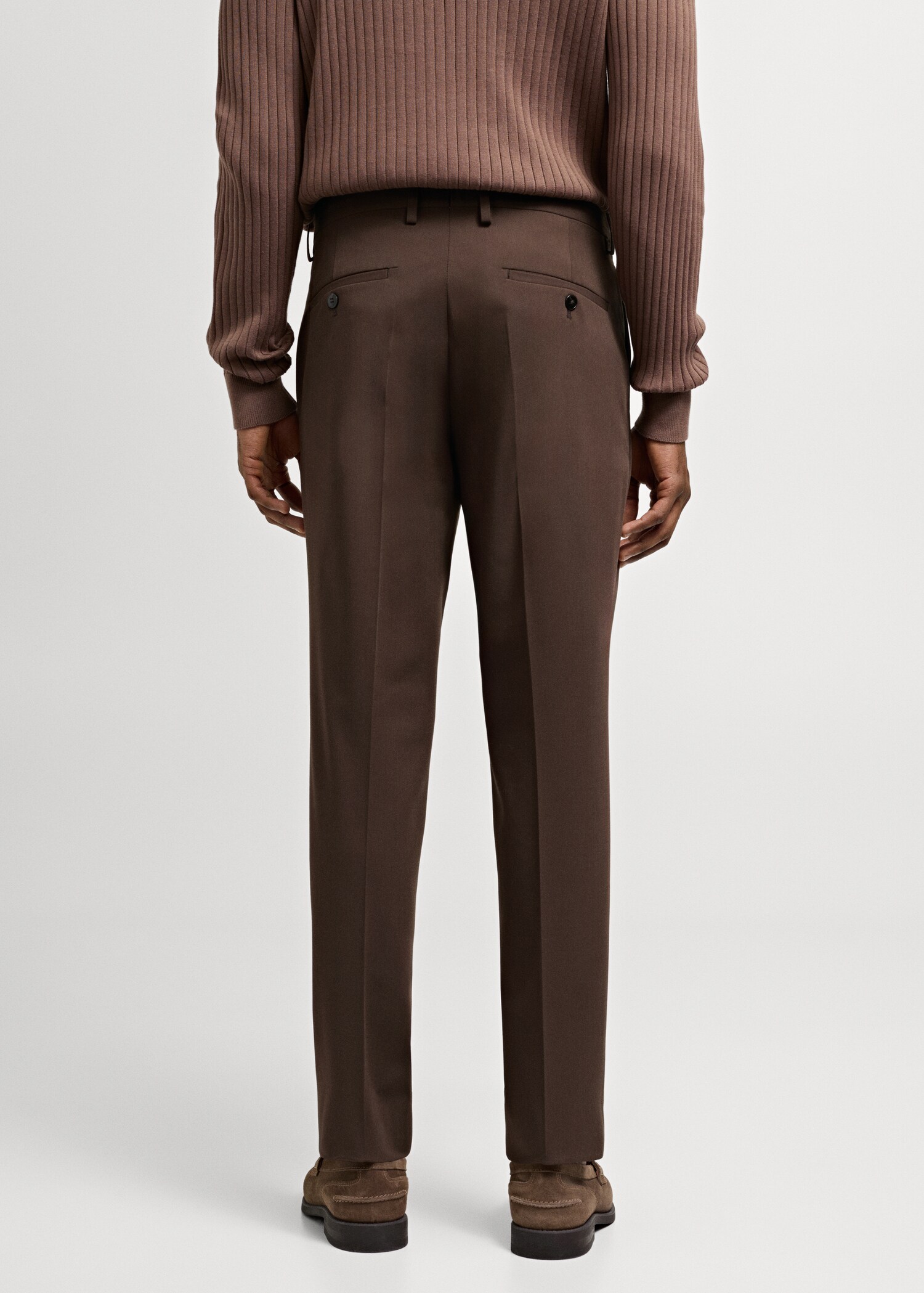 Stretch fabric super slim-fit suit trousers - Reverse of the article