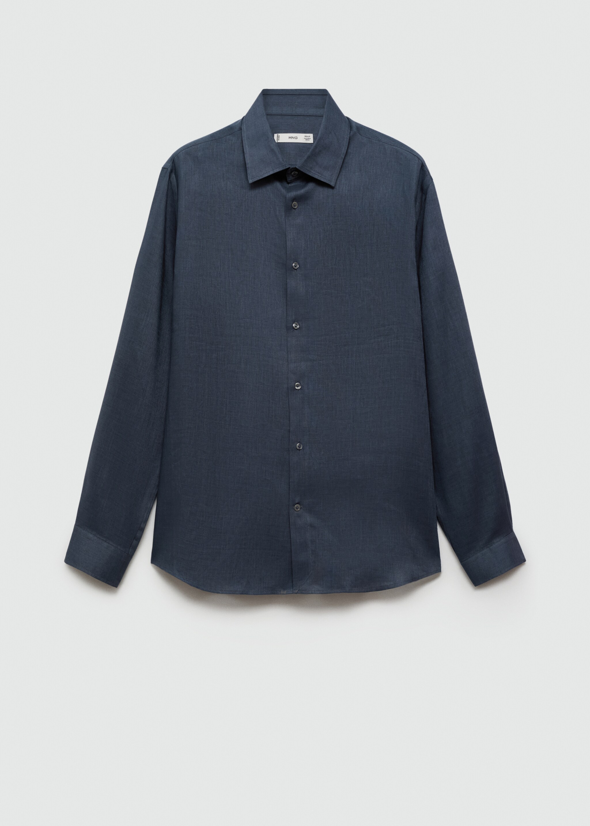 Regular-fit 100% linen shirt - Article without model