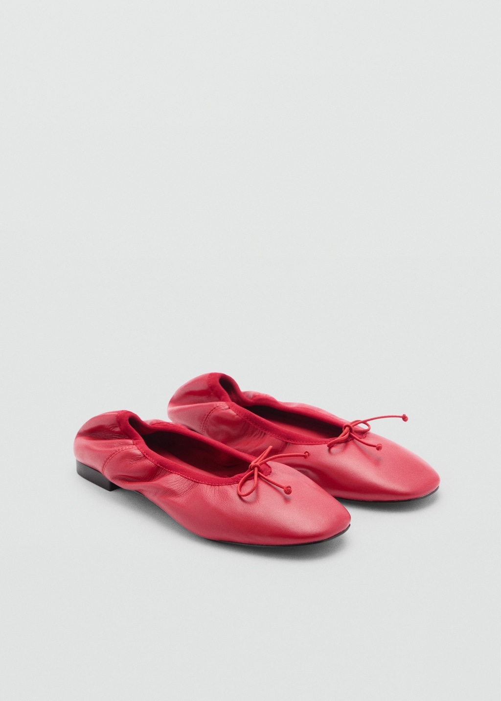 Mango Leder-Ballerinas mit Schleife