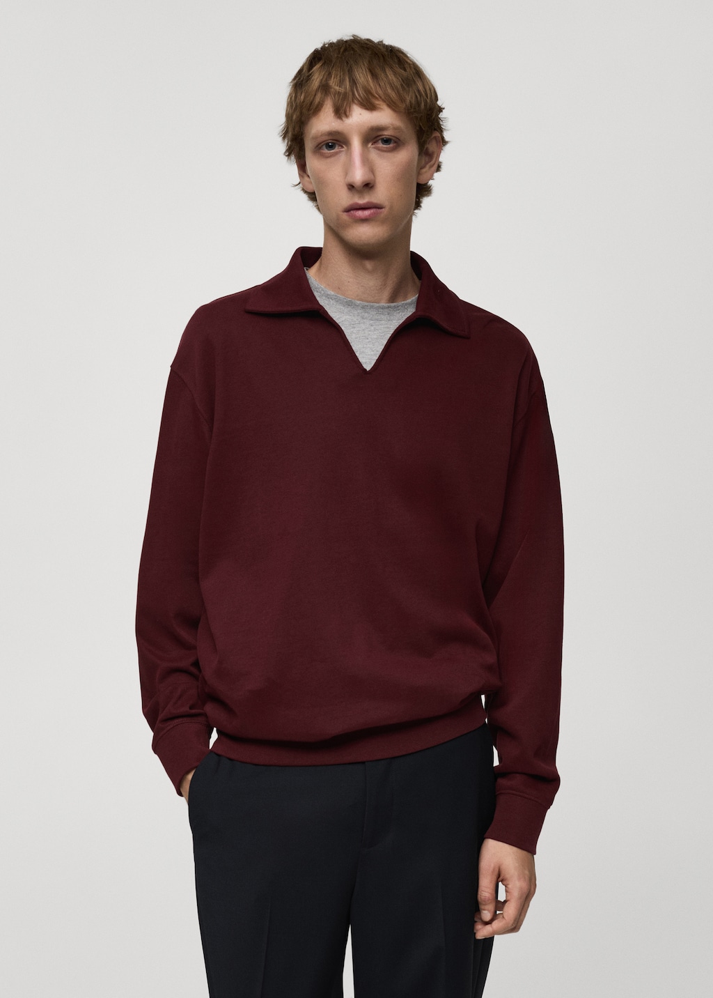 Mango Oversized-Sweatshirt mit Poloshirt-Kragen
