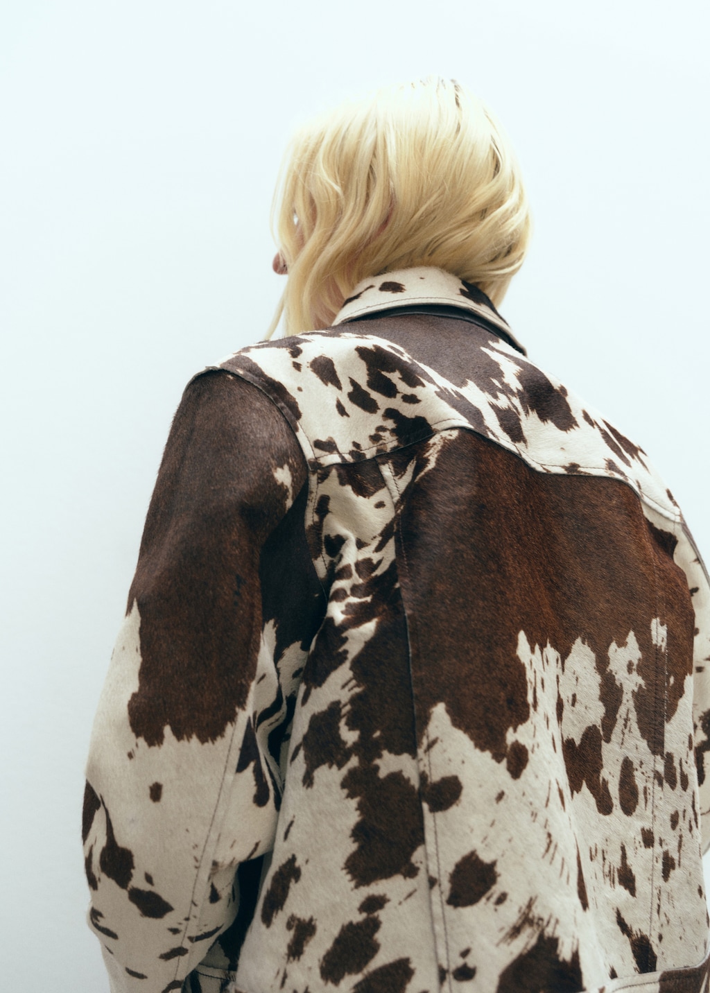 Mango cow print jacket hotsell