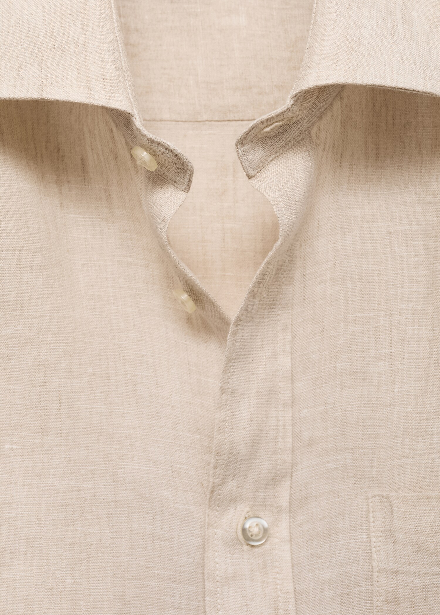 Classic fit 100% linen shirt - Details of the article 8