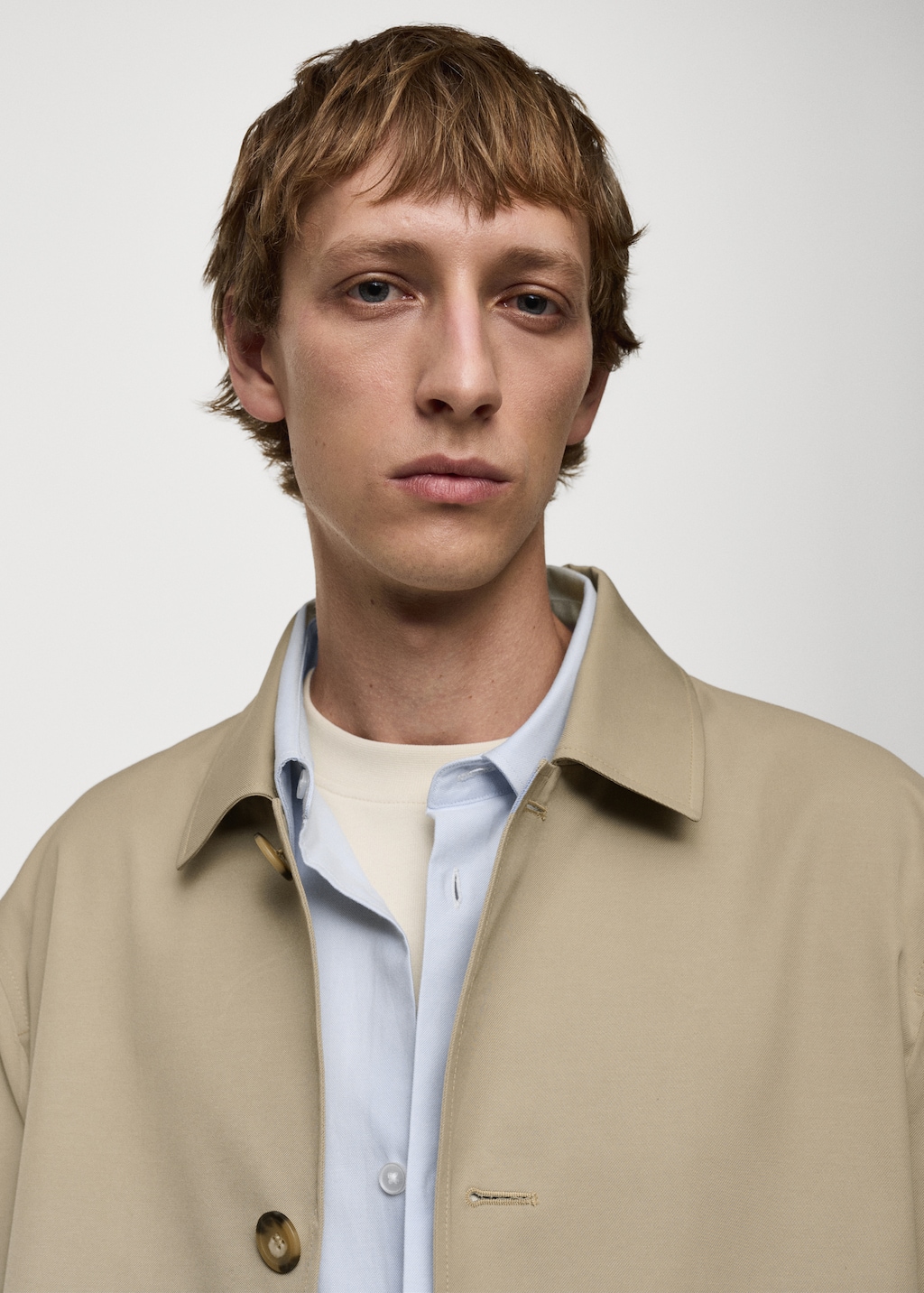 Relaxed-fit water-repellent trench coat