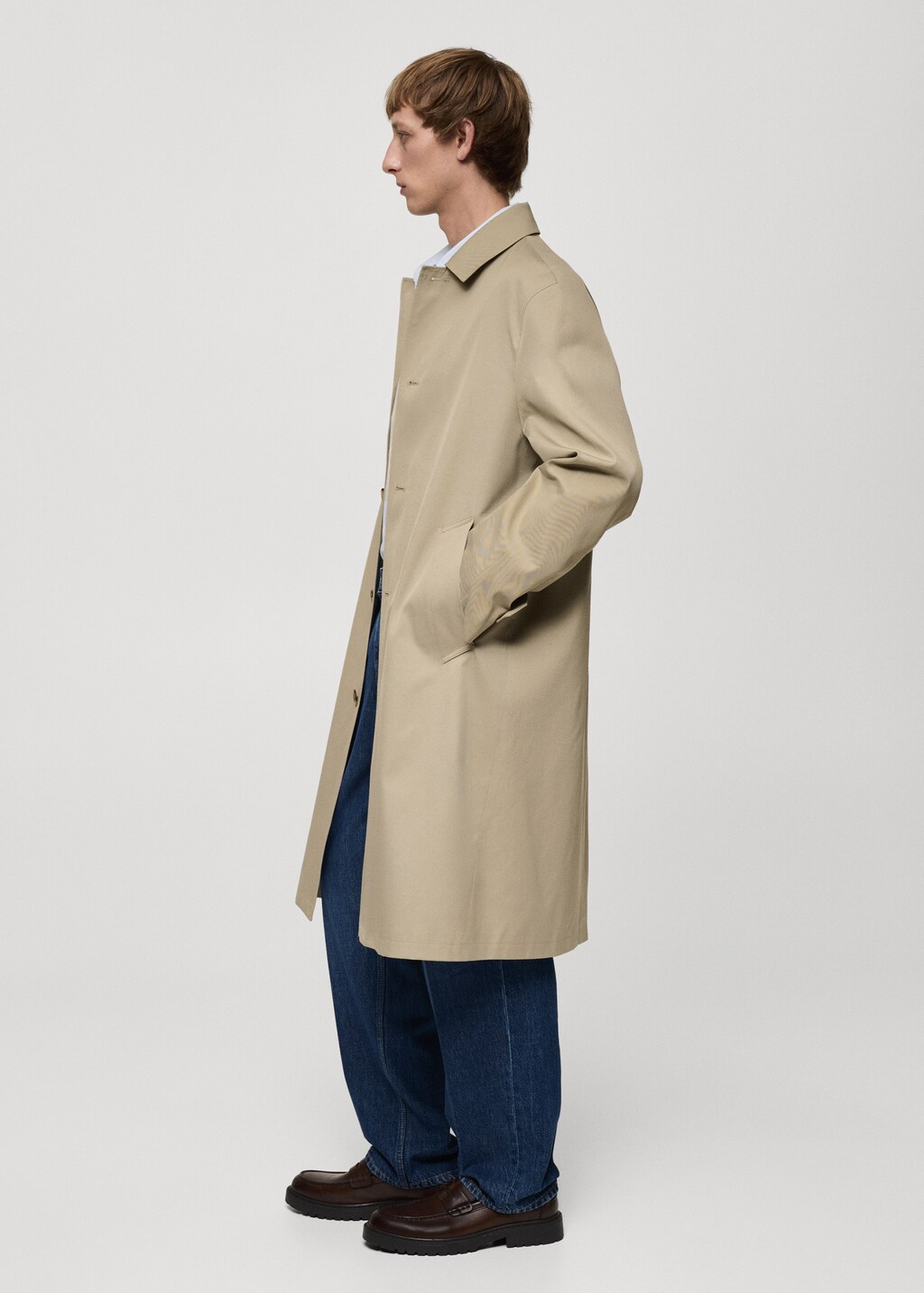 Relaxed-fit water-repellent trench coat