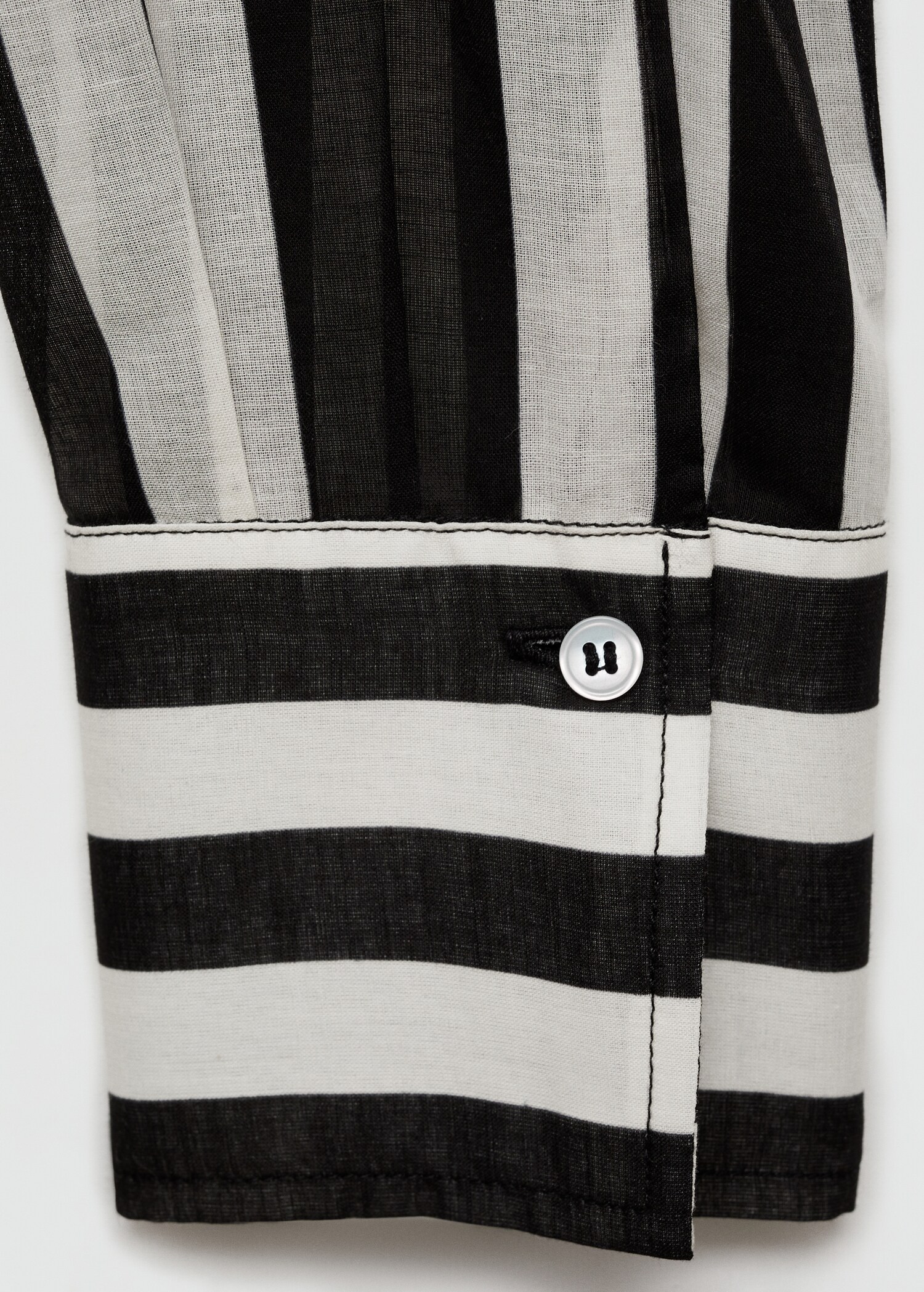 Semi-transparent striped 100% cotton shirt - Details of the article 0