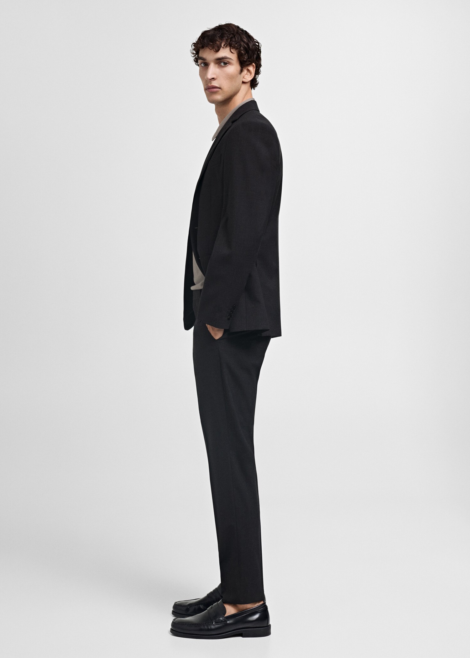 100% virgin wool slim-fit suit jacket - Details of the article 2