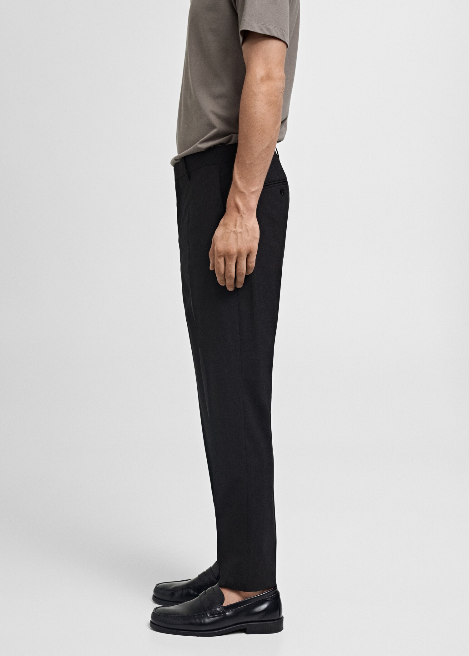 100% virgin wool slim-fit suit trousers - Details of the article 2