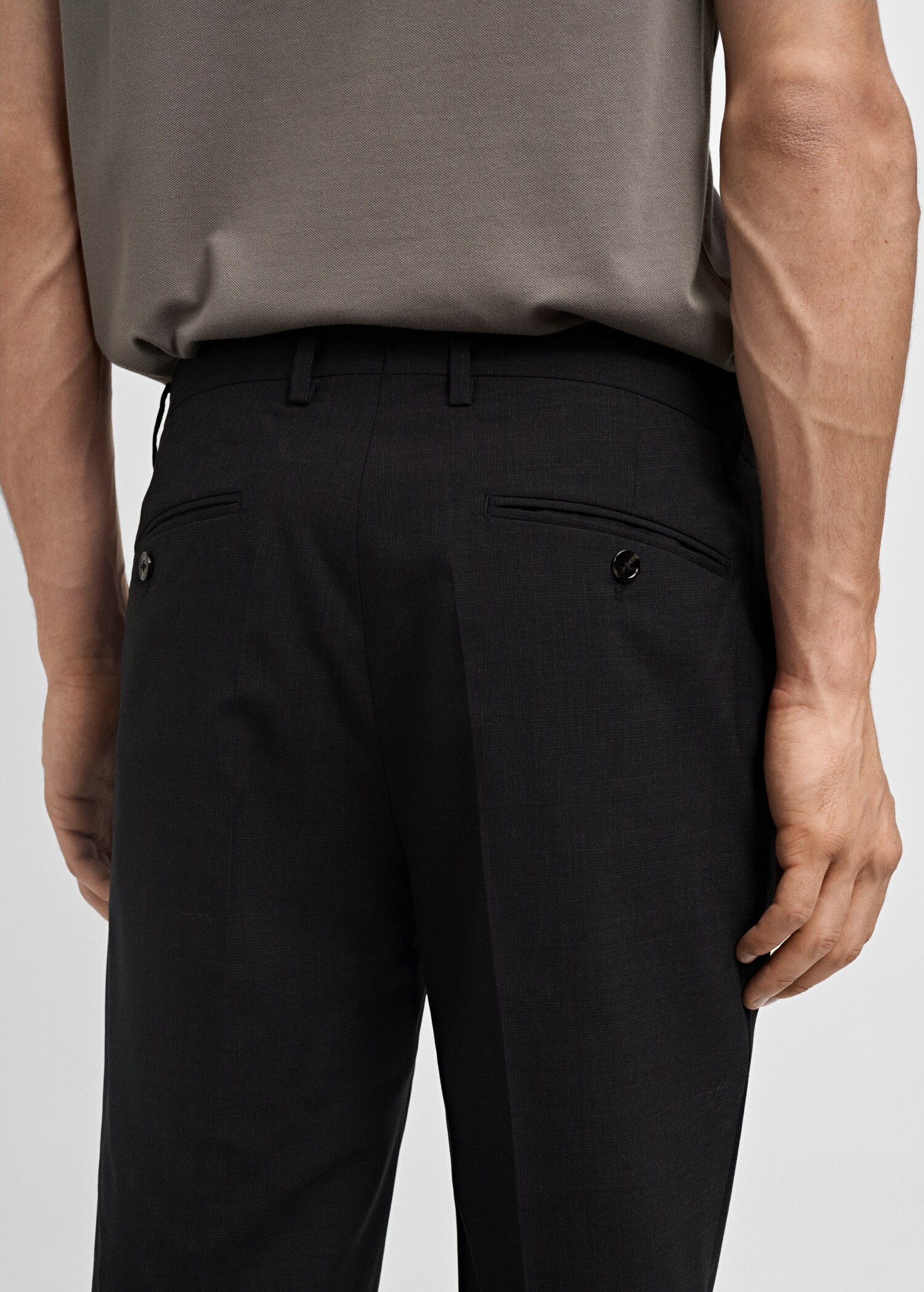 100% virgin wool slim-fit suit trousers - Details of the article 4